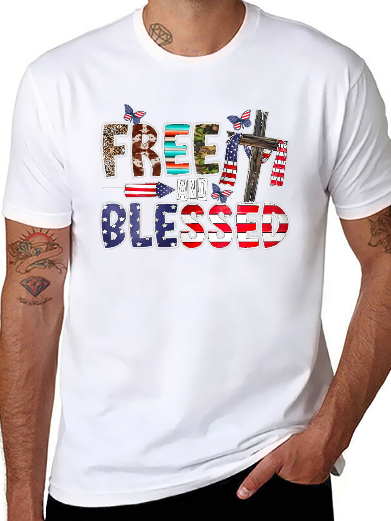 Free and Blessed Graphic T-Shirt