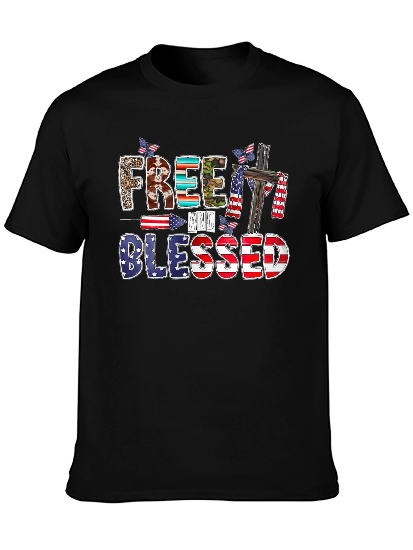 Free and Blessed Graphic T-Shirt