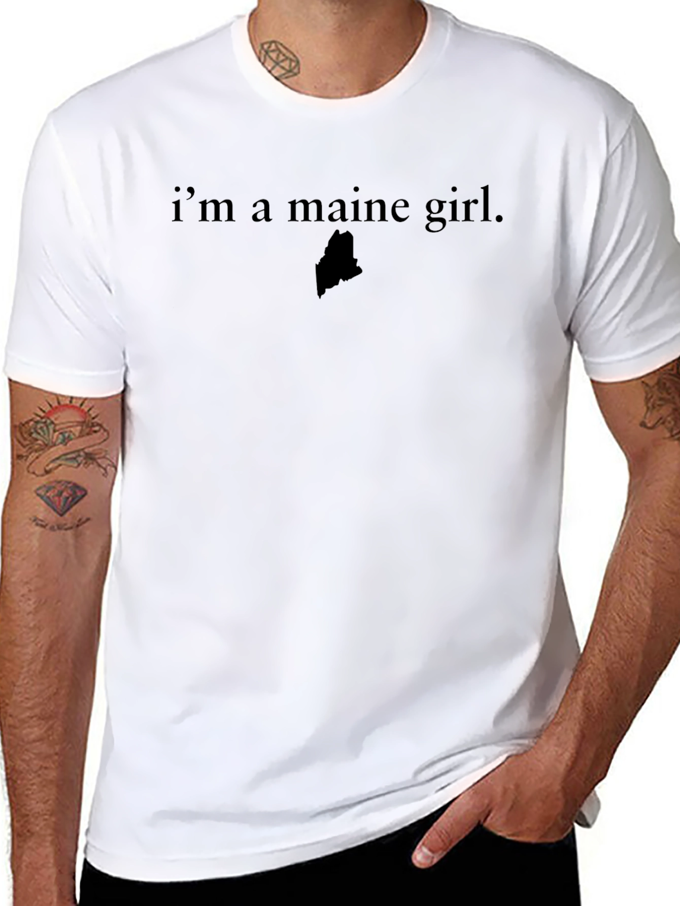 Maine Girl T-Shirt - Black State Pride