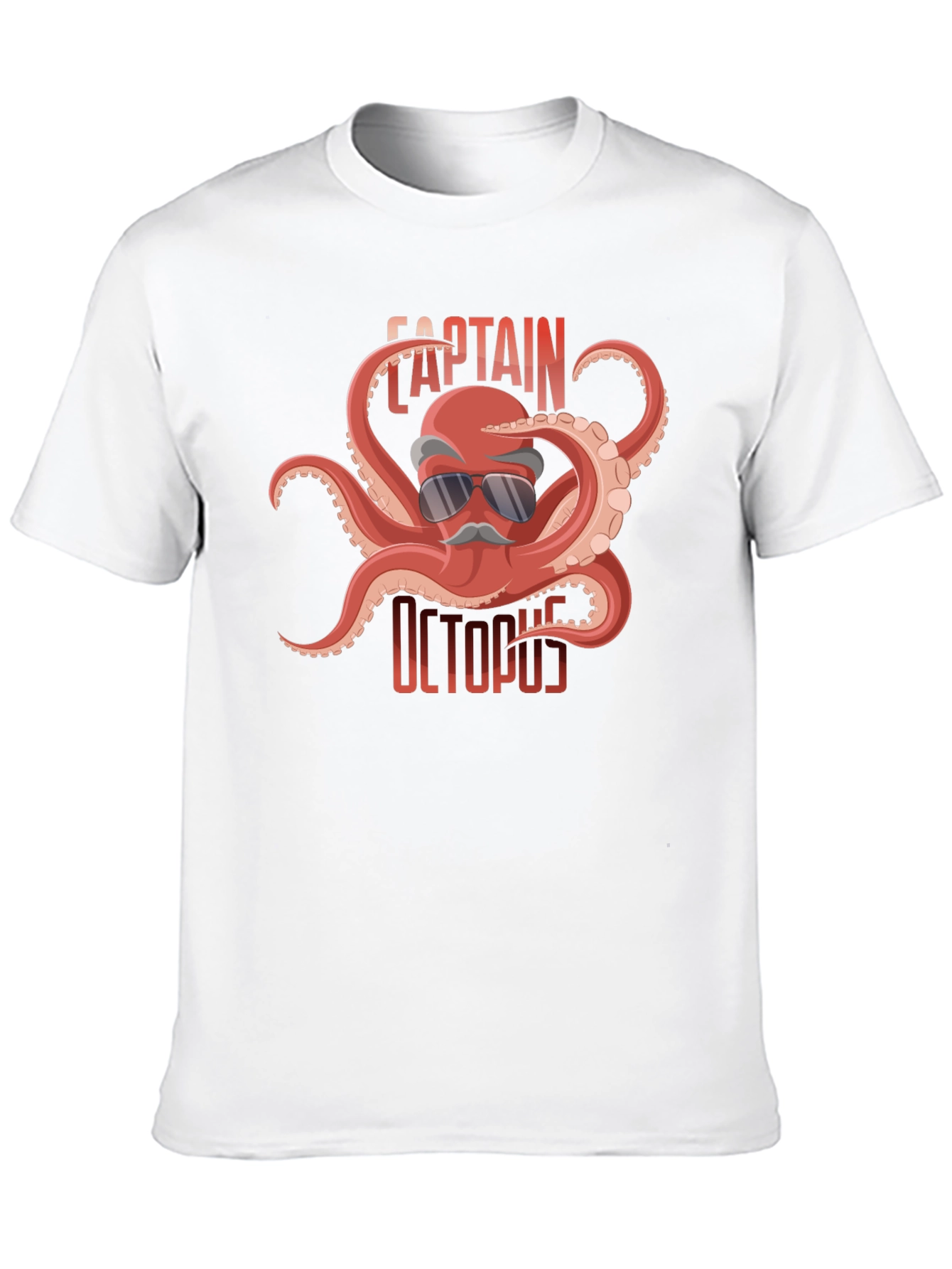 Captain Octopus Graphic Tee - Black Cotton Shirt