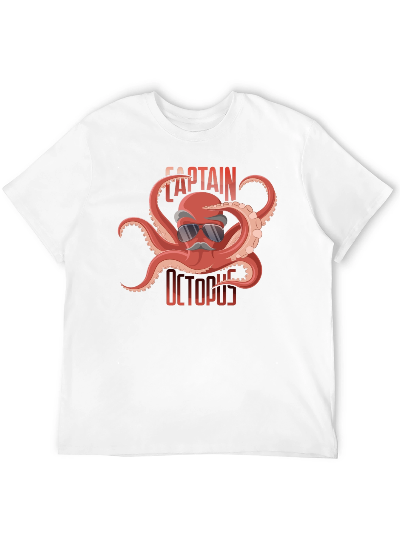 Captain Octopus Graphic Tee - Black Cotton Shirt