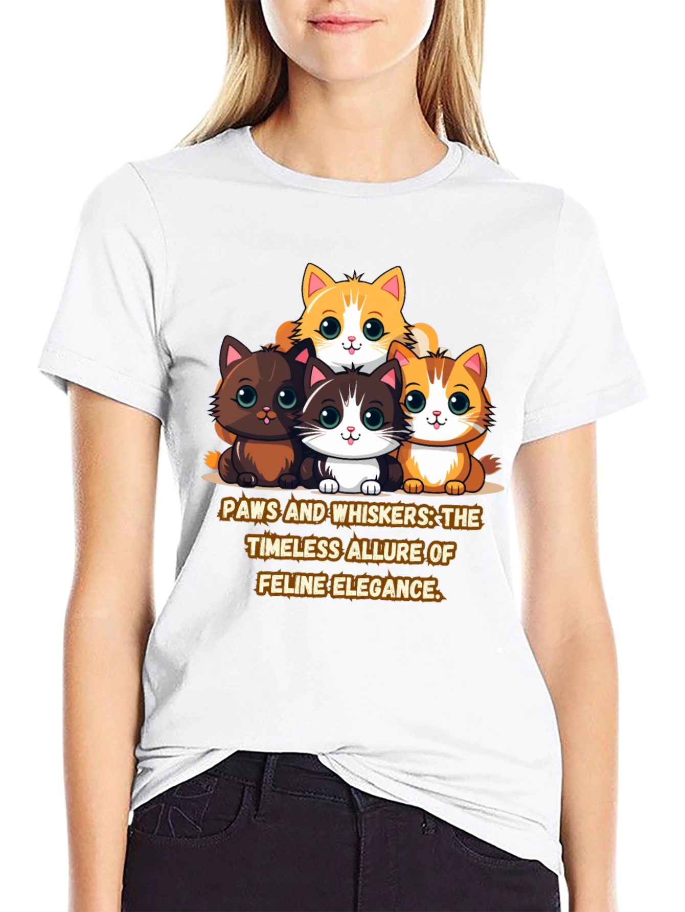 Cute Cat Elegance T-Shirt