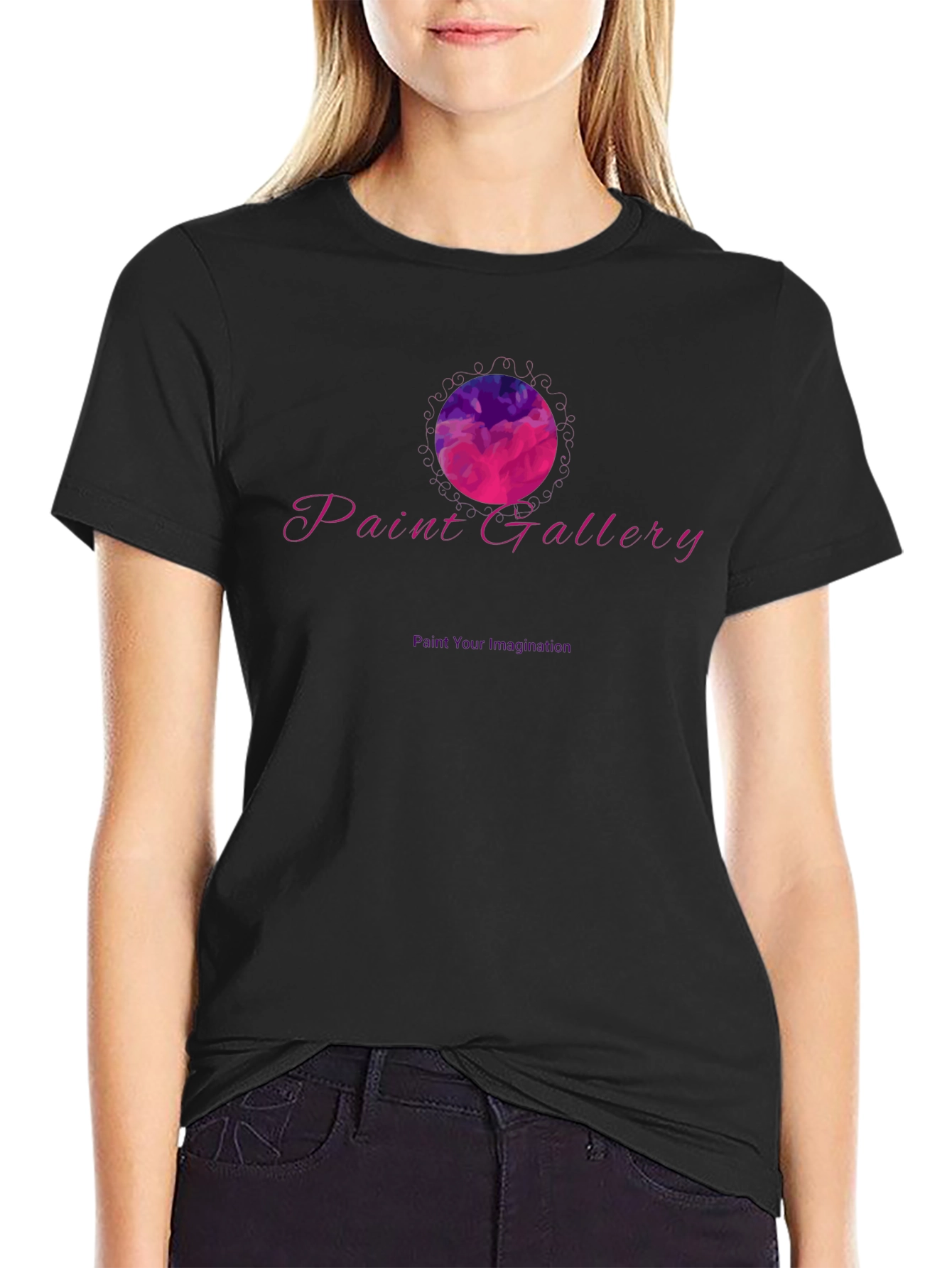 Paint Gallery Artistic Black T-Shirt
