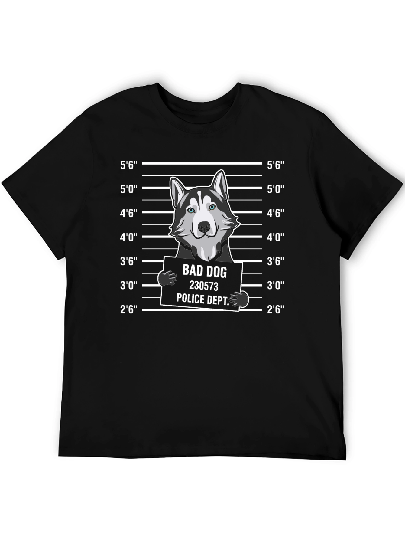Funny Bad Dog Mugshot Graphic T-Shirt