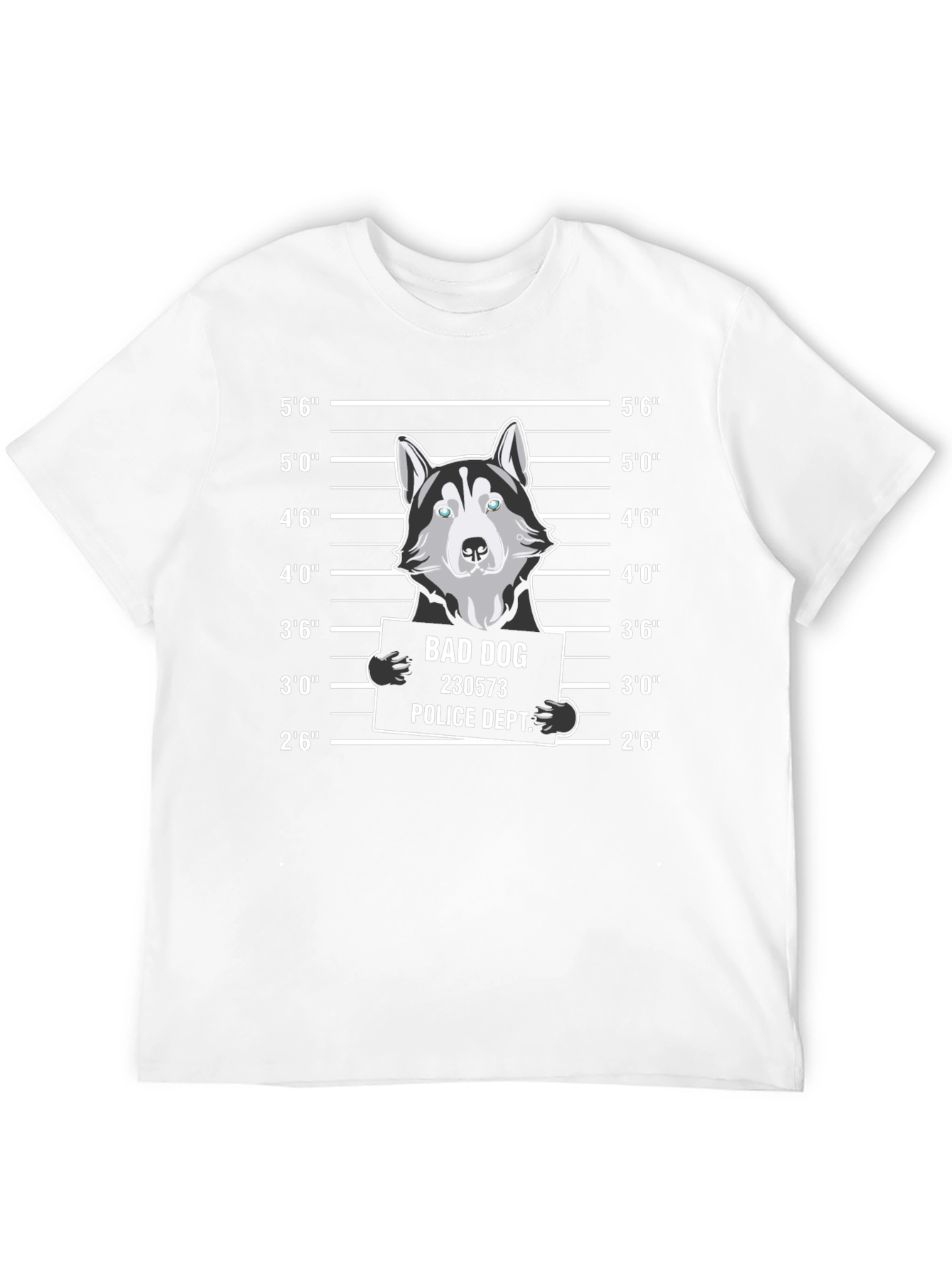 Funny Bad Dog Mugshot Graphic T-Shirt