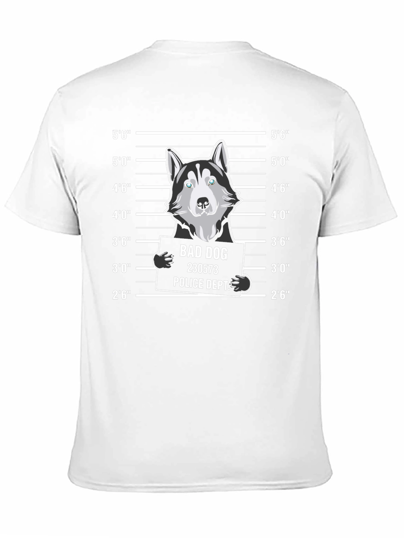Funny Bad Dog Mugshot Graphic T-Shirt