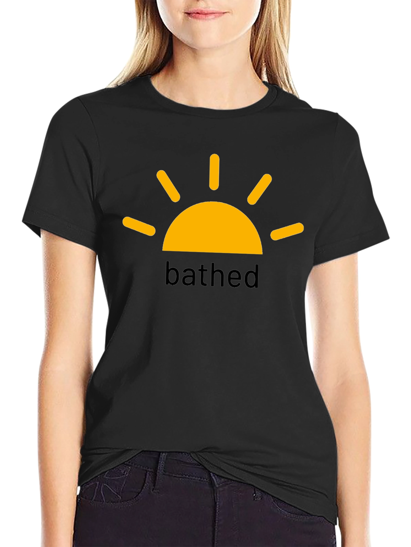 BATHED Sun Graphic Tee -  Black Cotton Comfort