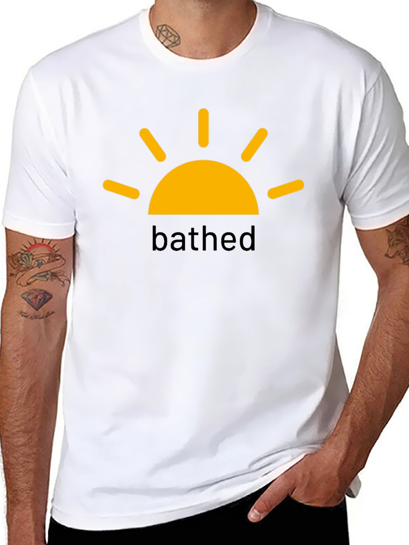 BATHED Sun Graphic Tee -  Black Cotton Comfort