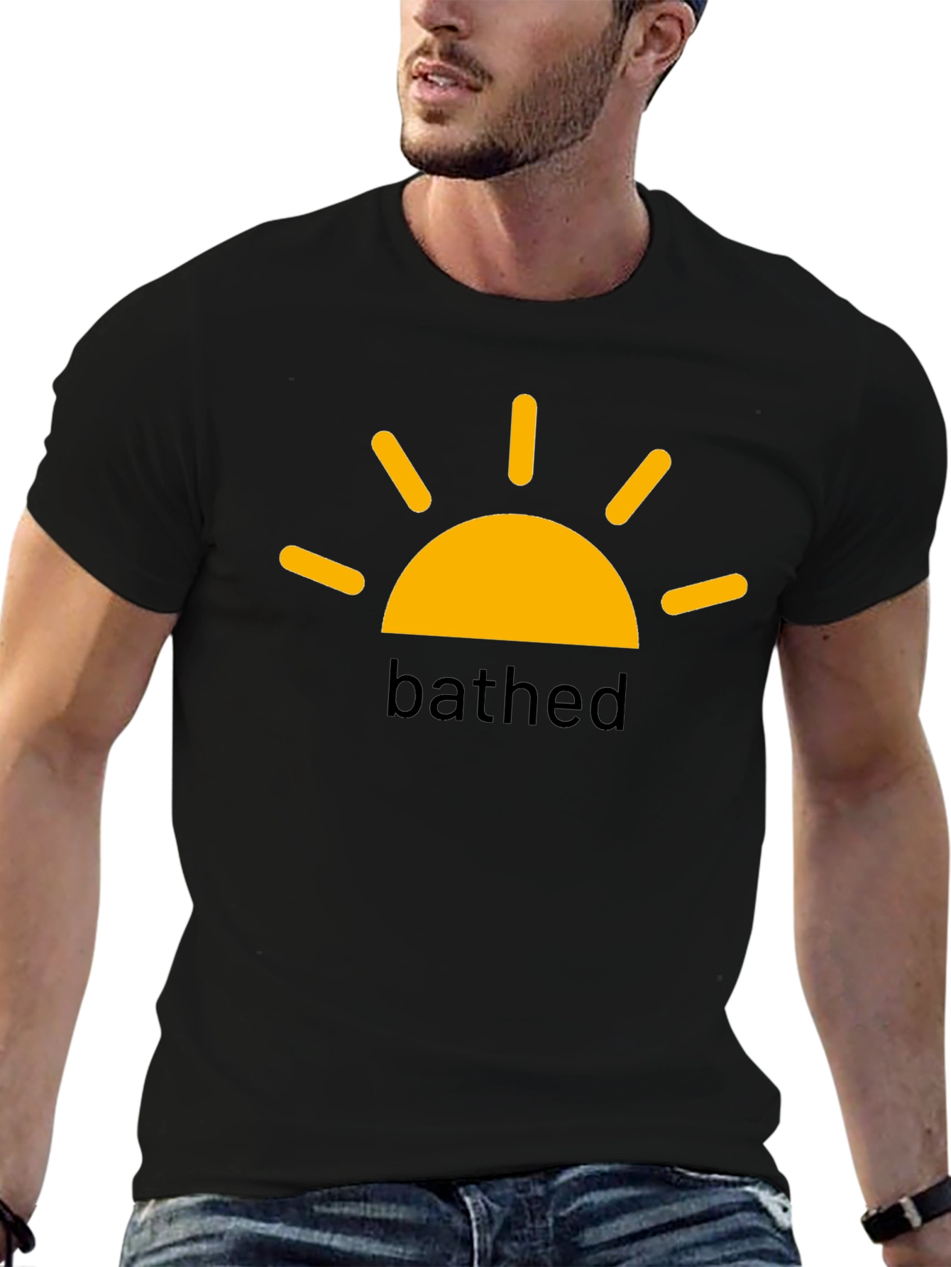 BATHED Sun Graphic Tee -  Black Cotton Comfort