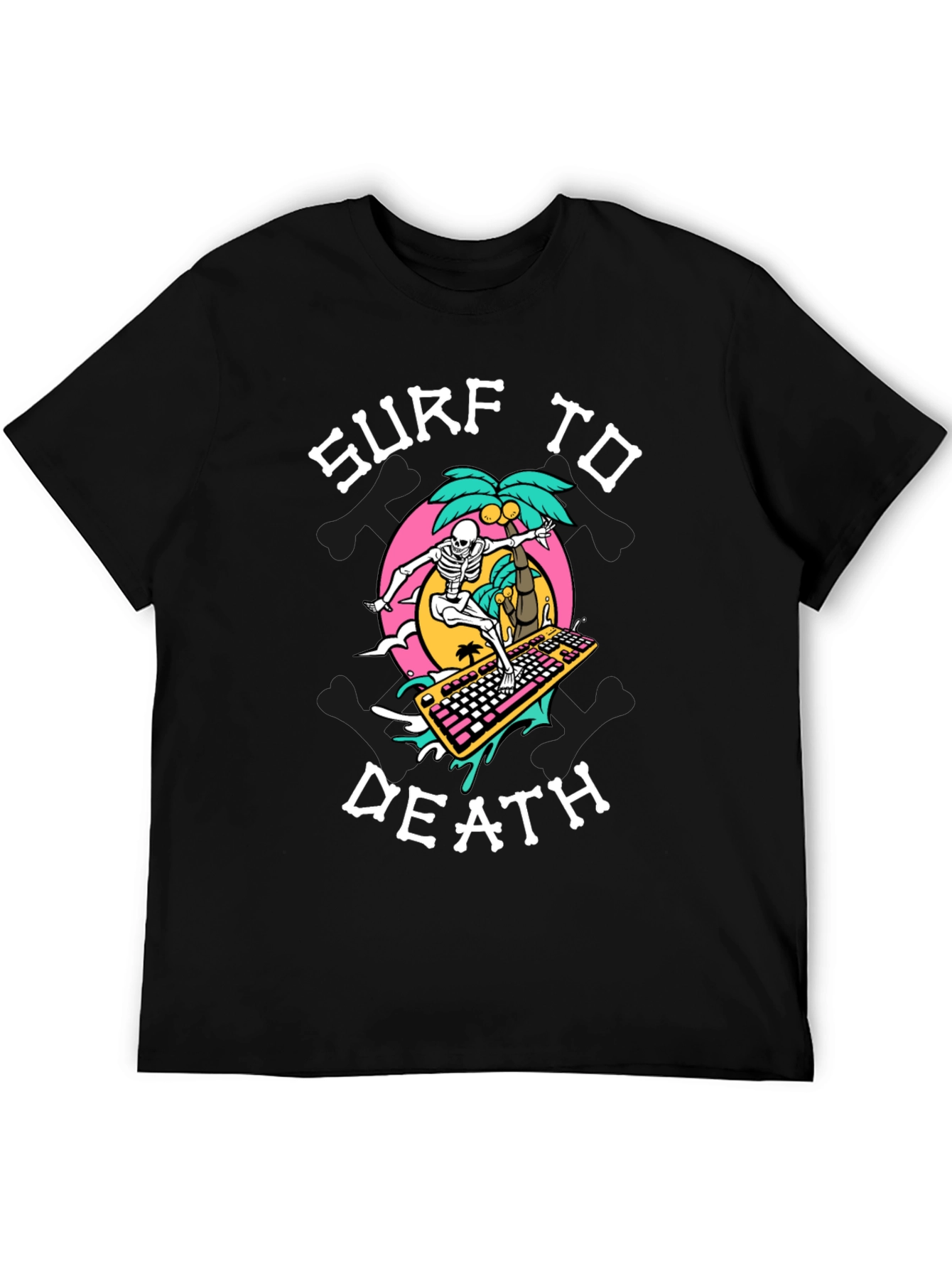 Surf to Death Graphic T-Shirt - Black