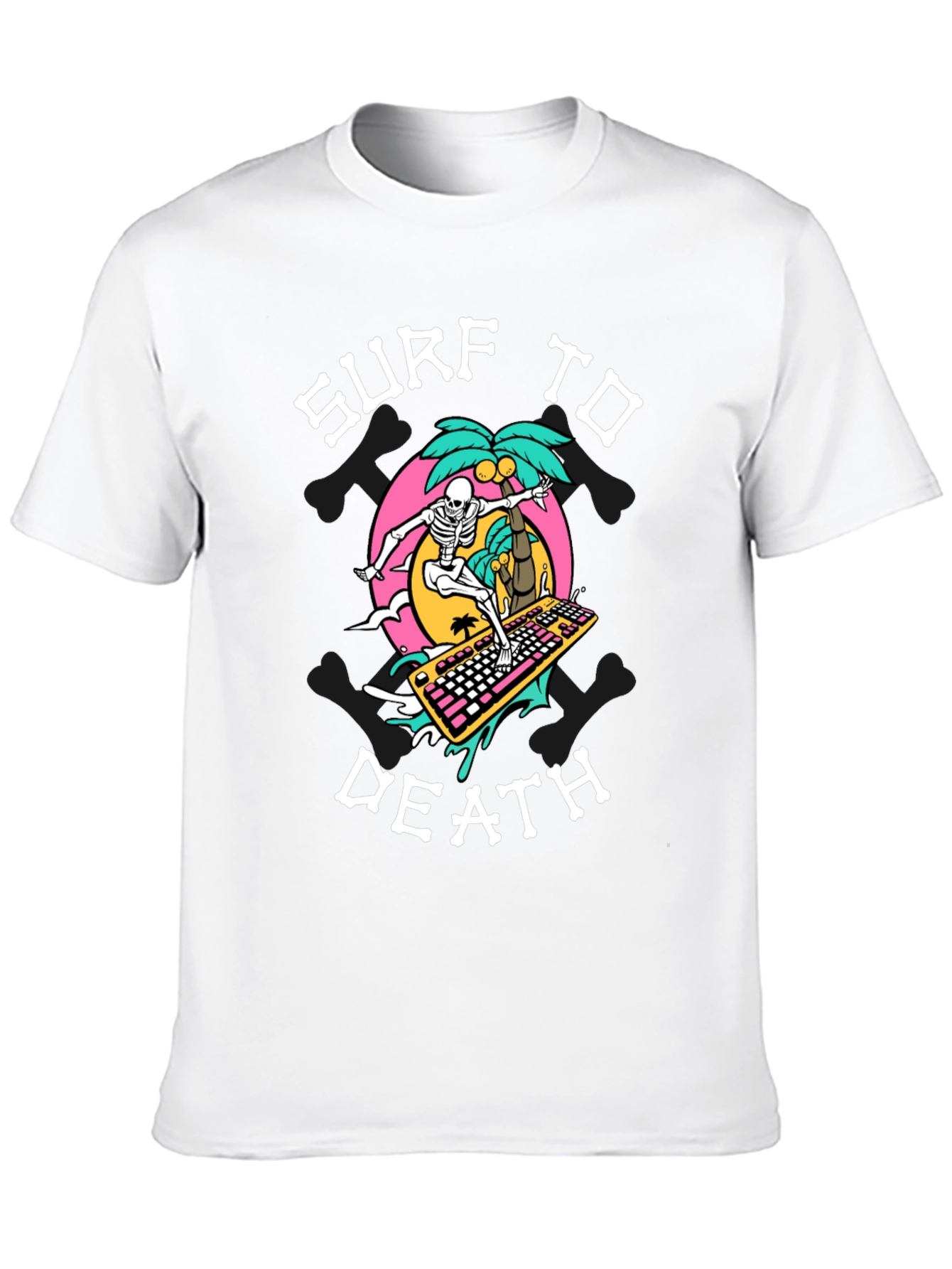 Surf to Death Graphic T-Shirt - Black