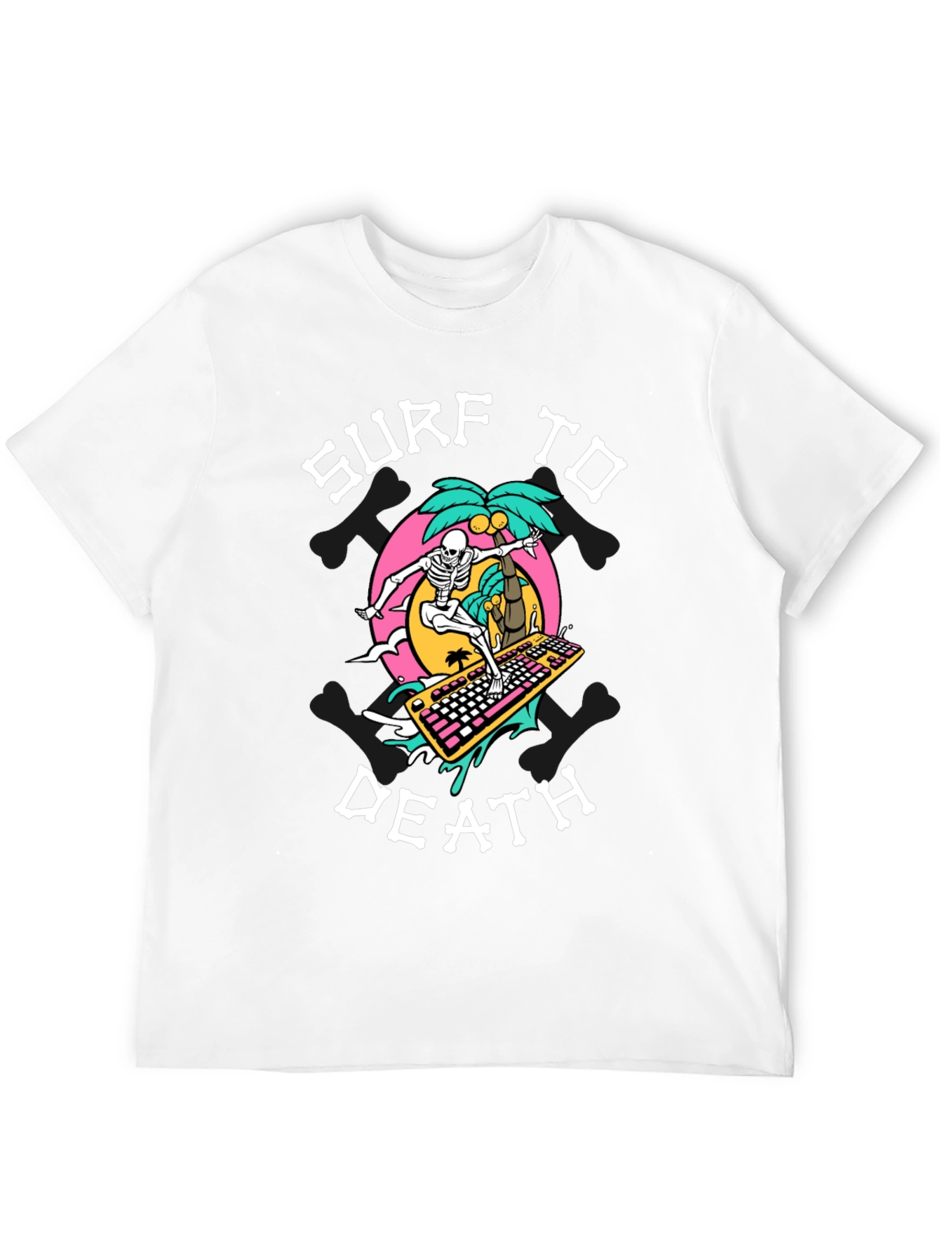 Surf to Death Graphic T-Shirt - Black