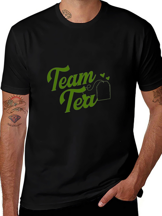 Team Tea T-Shirt - Black Crew Neck Soft Tee