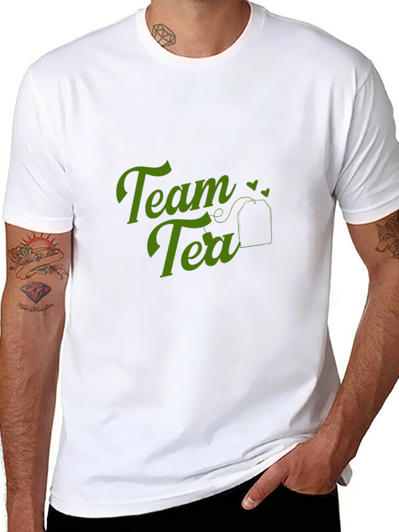 Team Tea T-Shirt - Black Crew Neck Soft Tee