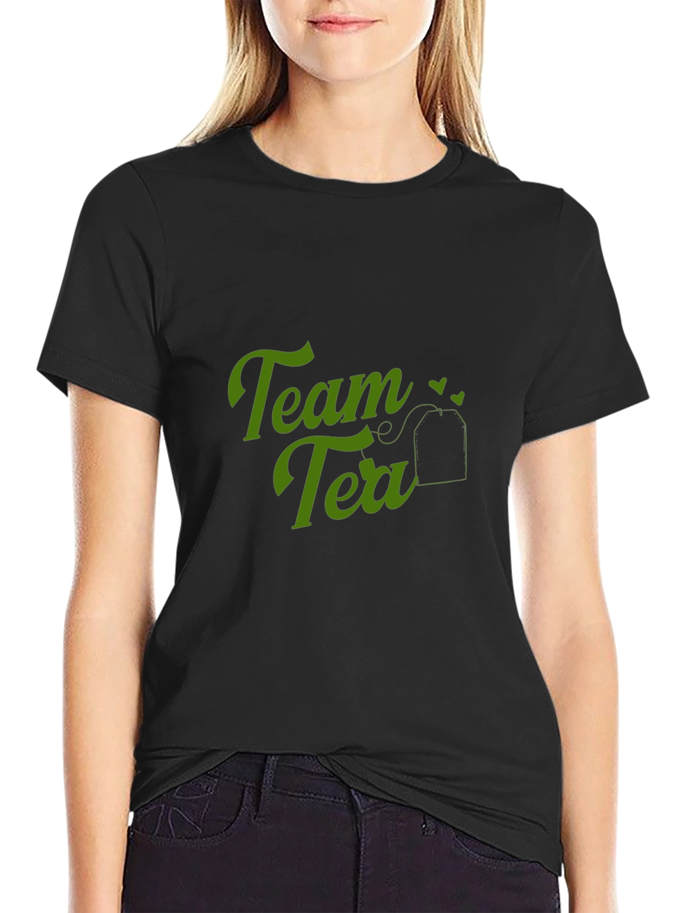 Team Tea T-Shirt - Black Crew Neck Soft Tee