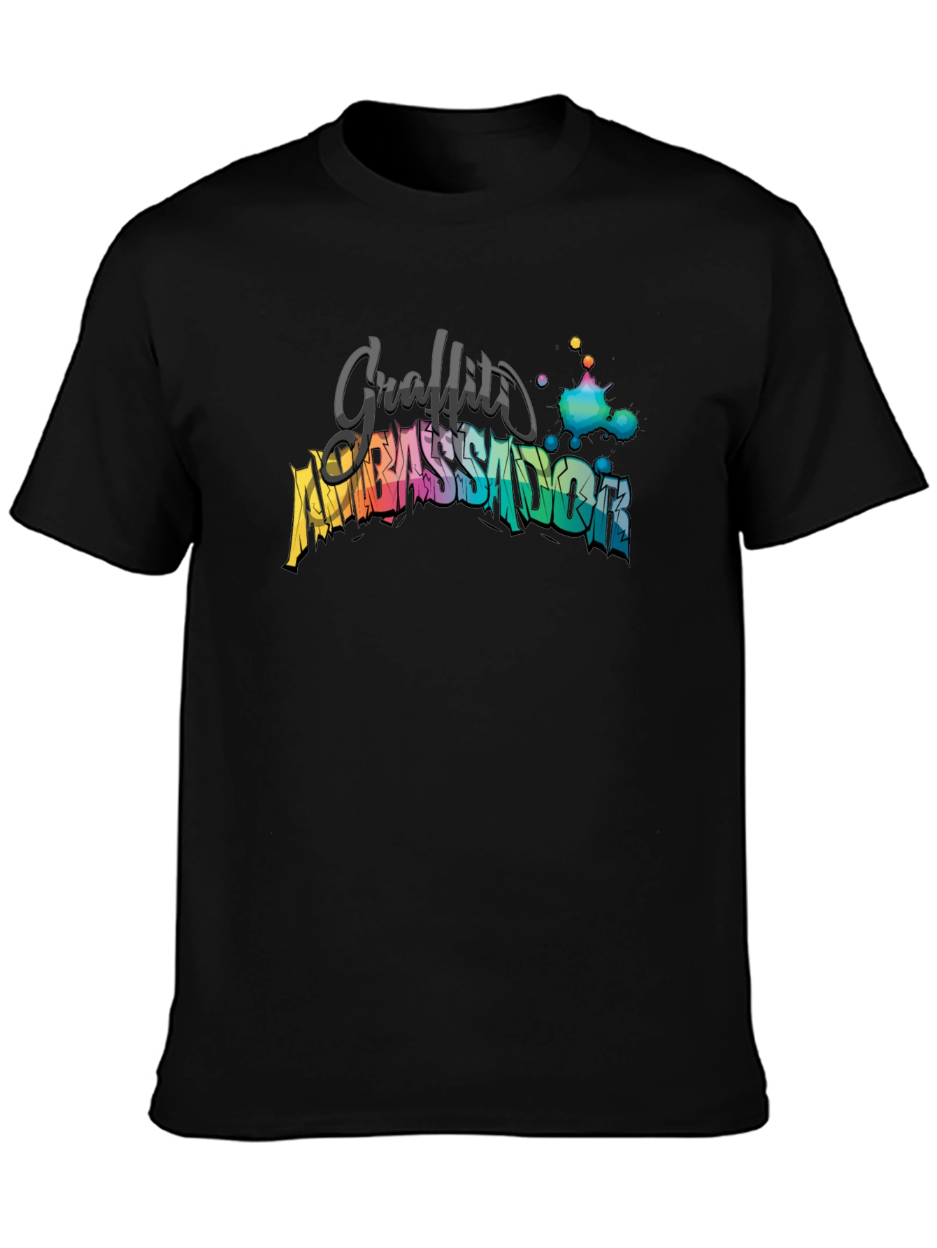 Graffiti Ambassador Graphic Tee - Stylish Black T-Shirt