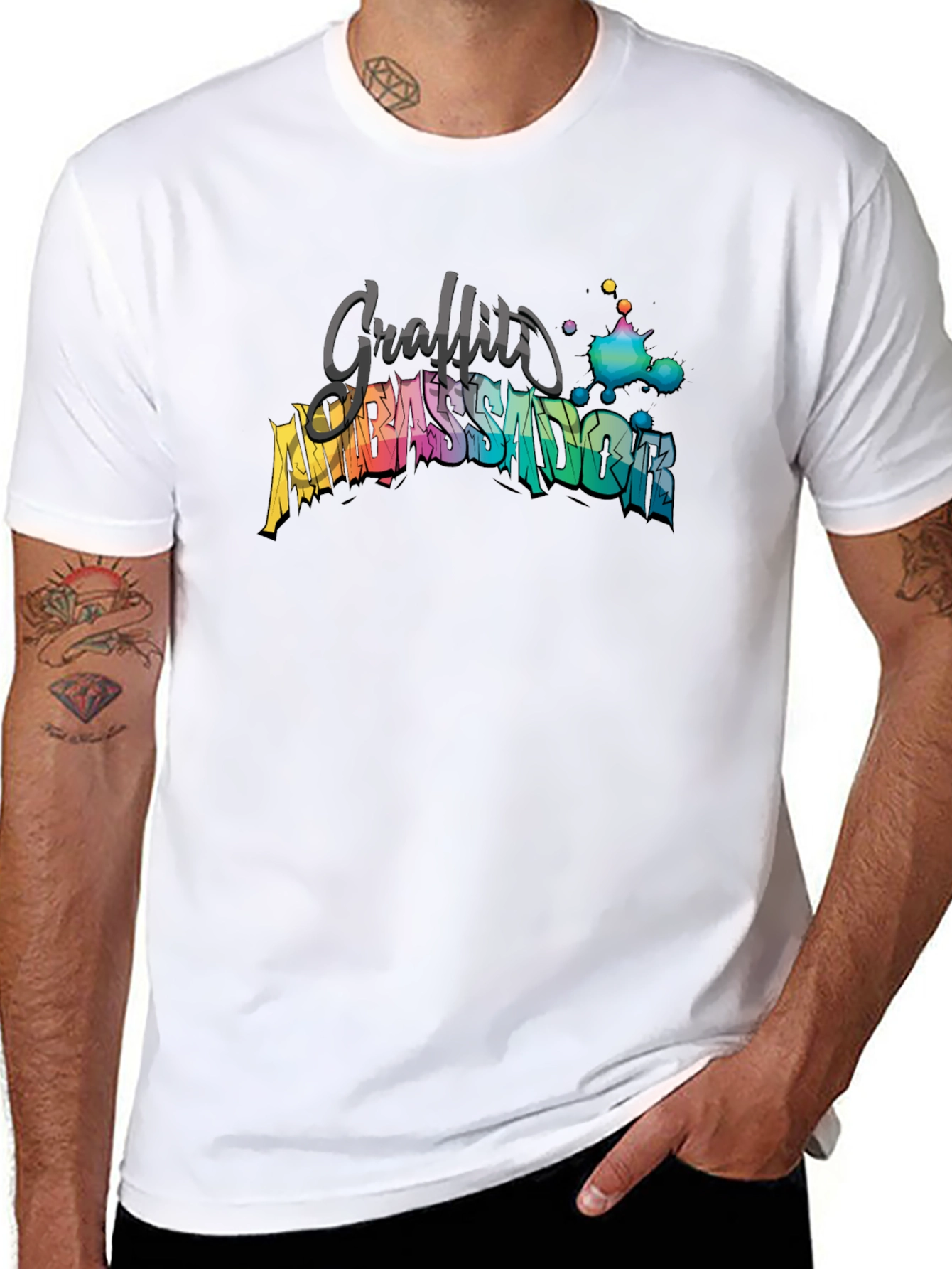 Graffiti Ambassador Graphic Tee - Stylish Black T-Shirt