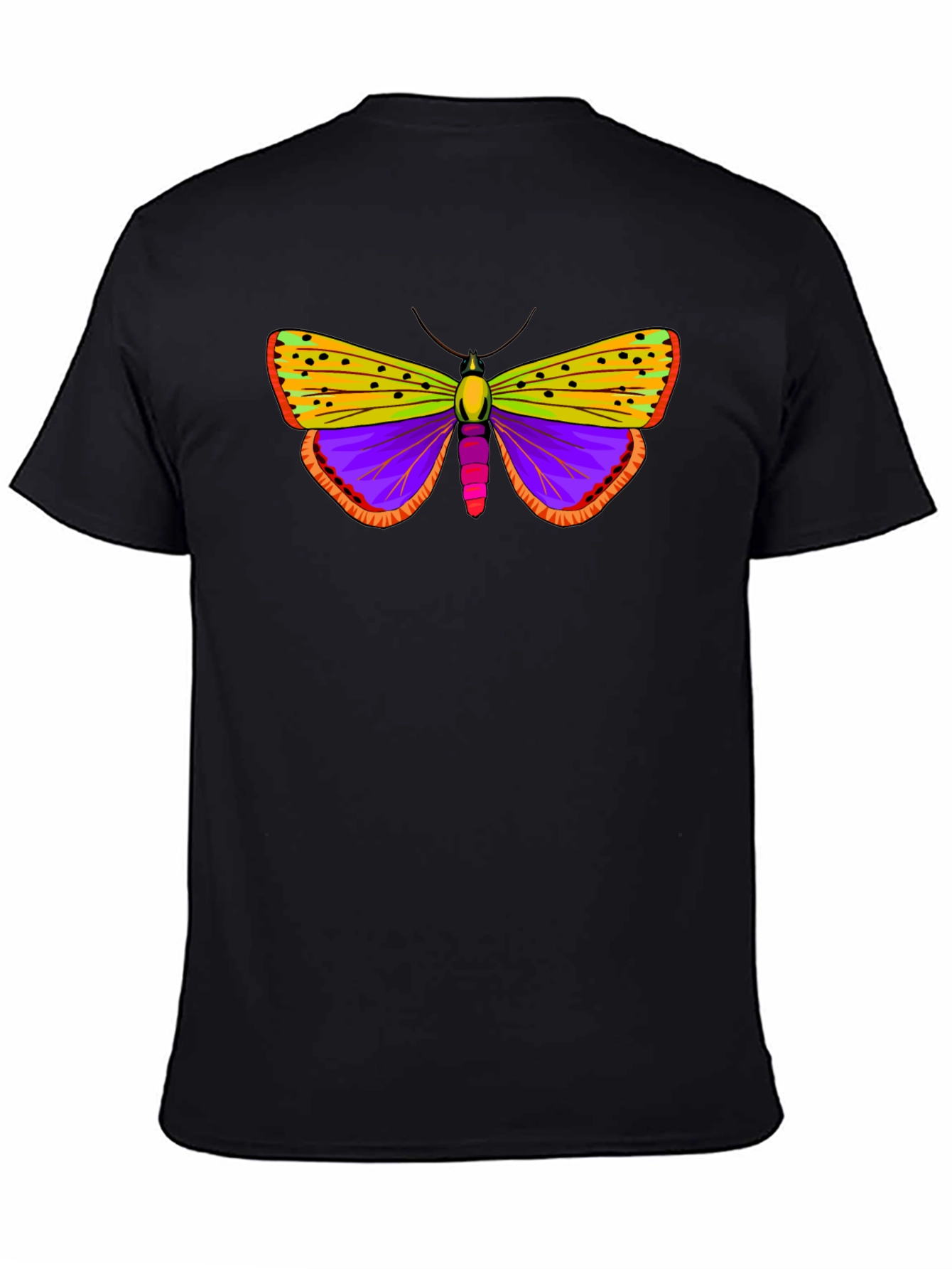 Butterfly Graphic Tee - Black Cotton T-Shirt