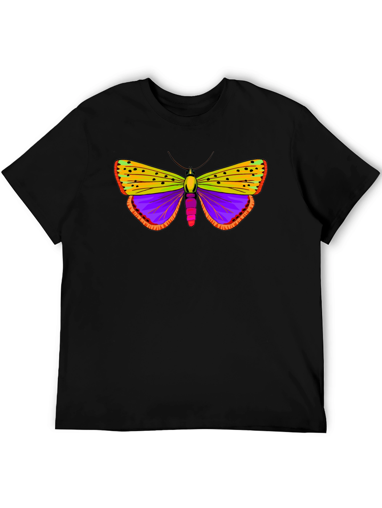 Butterfly Graphic Tee - Black Cotton T-Shirt