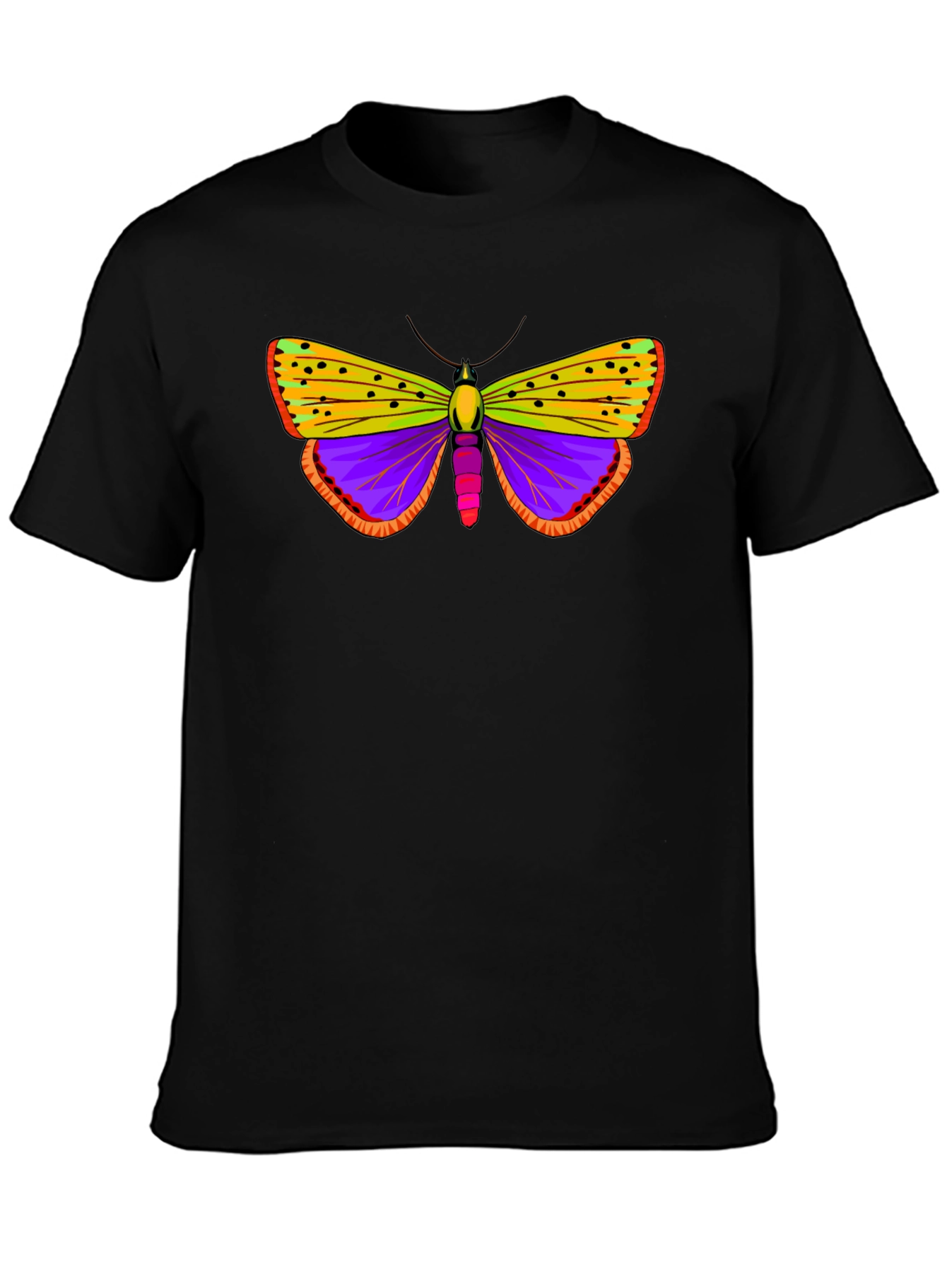 Butterfly Graphic Tee - Black Cotton T-Shirt