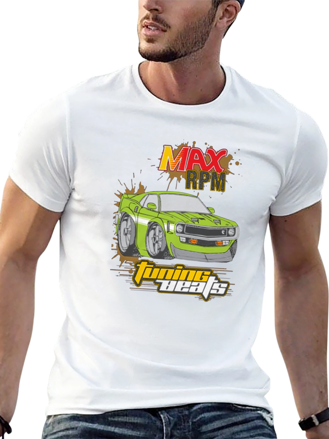 Max RPM Tuning Beats Black Graphic T-Shirt