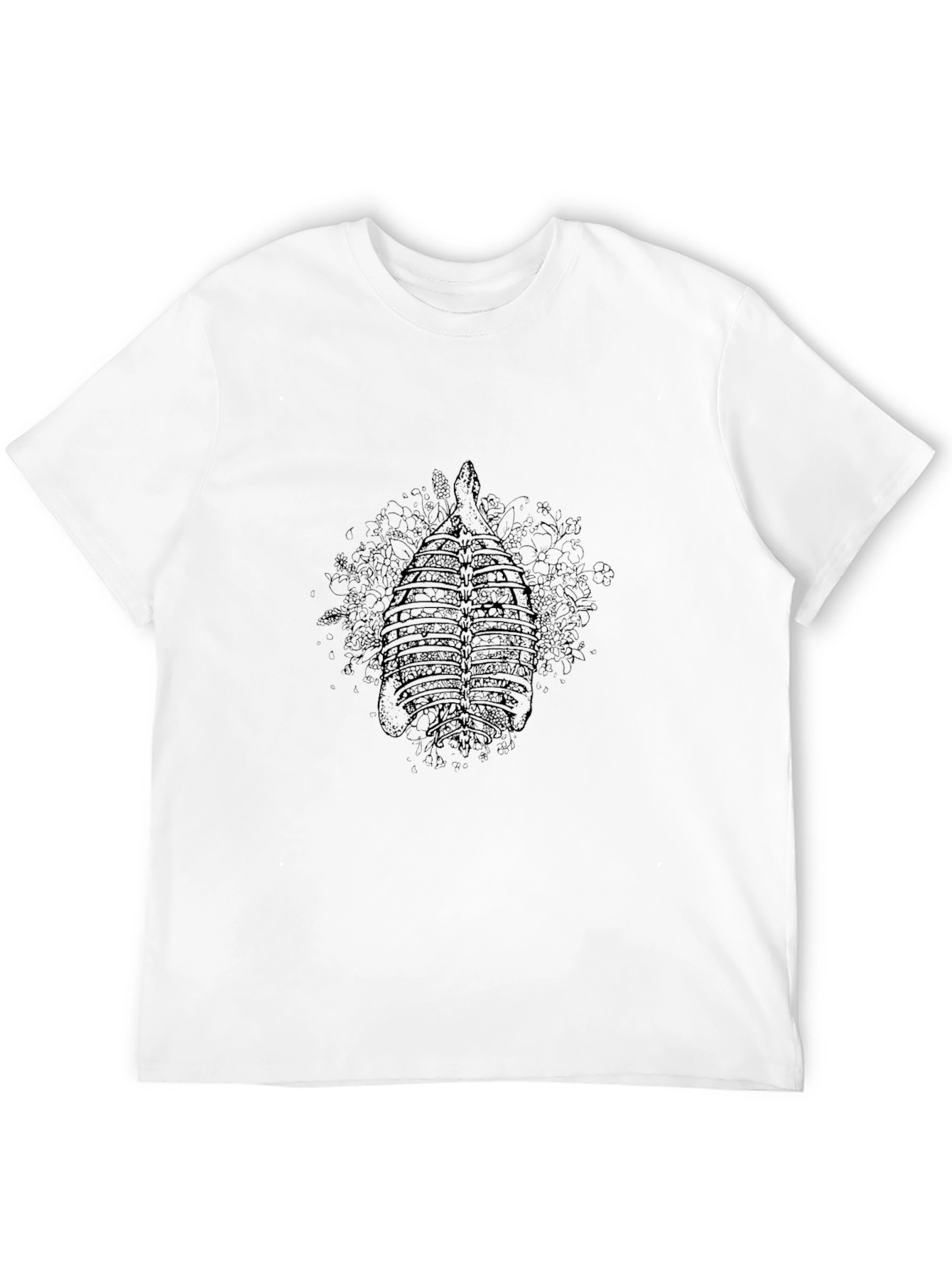 Black Ribcage Graphic Tee - Mens Unique Design