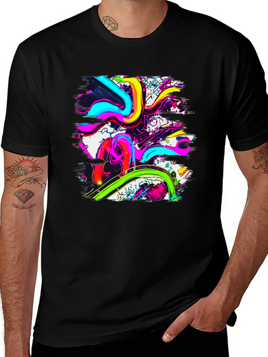 Vibrant Abstract Graphic Print T-Shirt