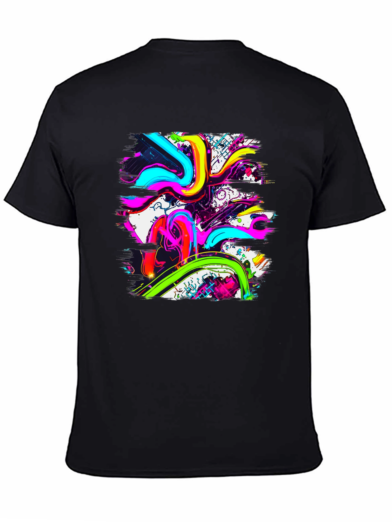 Vibrant Abstract Graphic Print T-Shirt