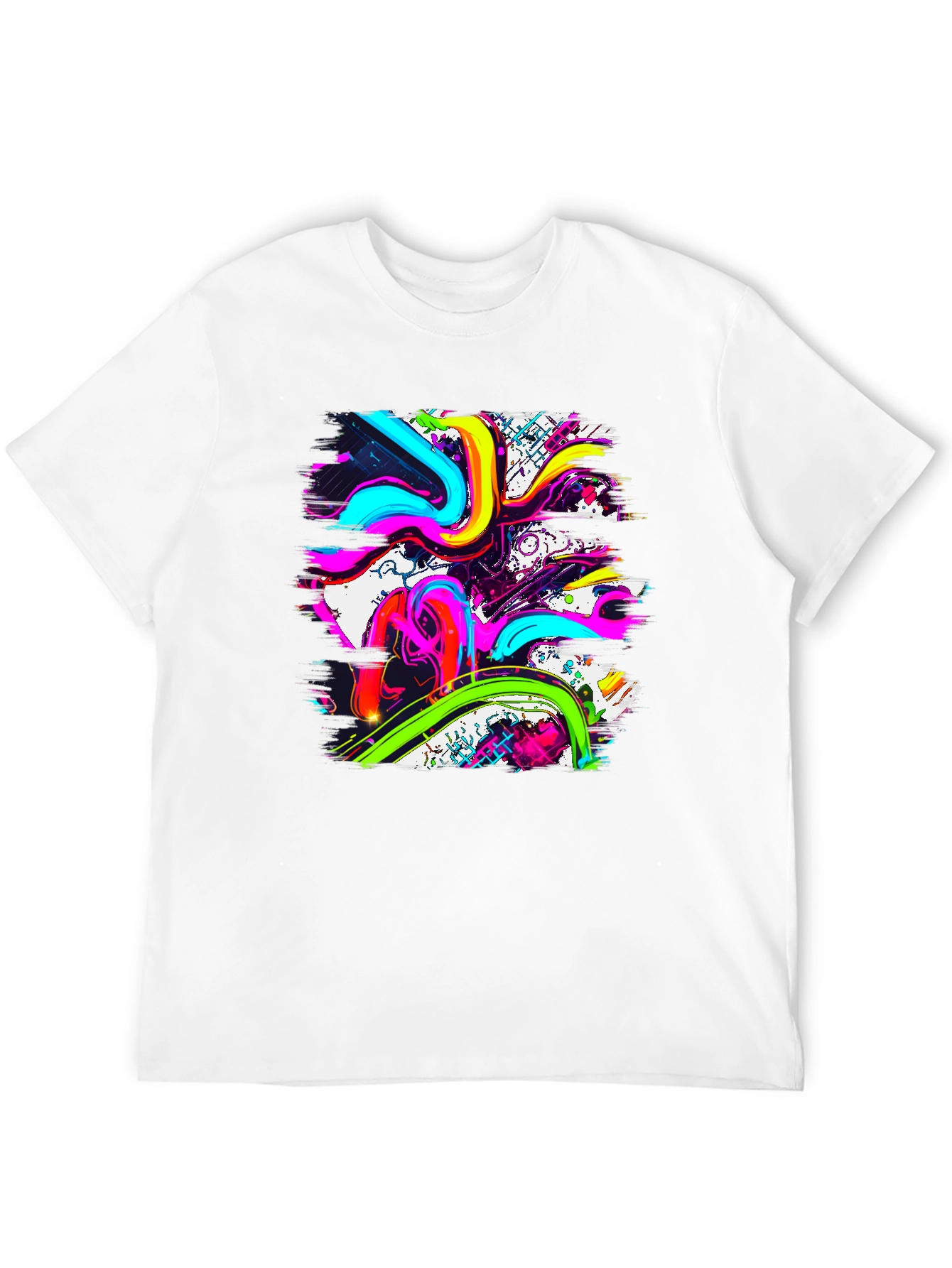 Vibrant Abstract Graphic Print T-Shirt