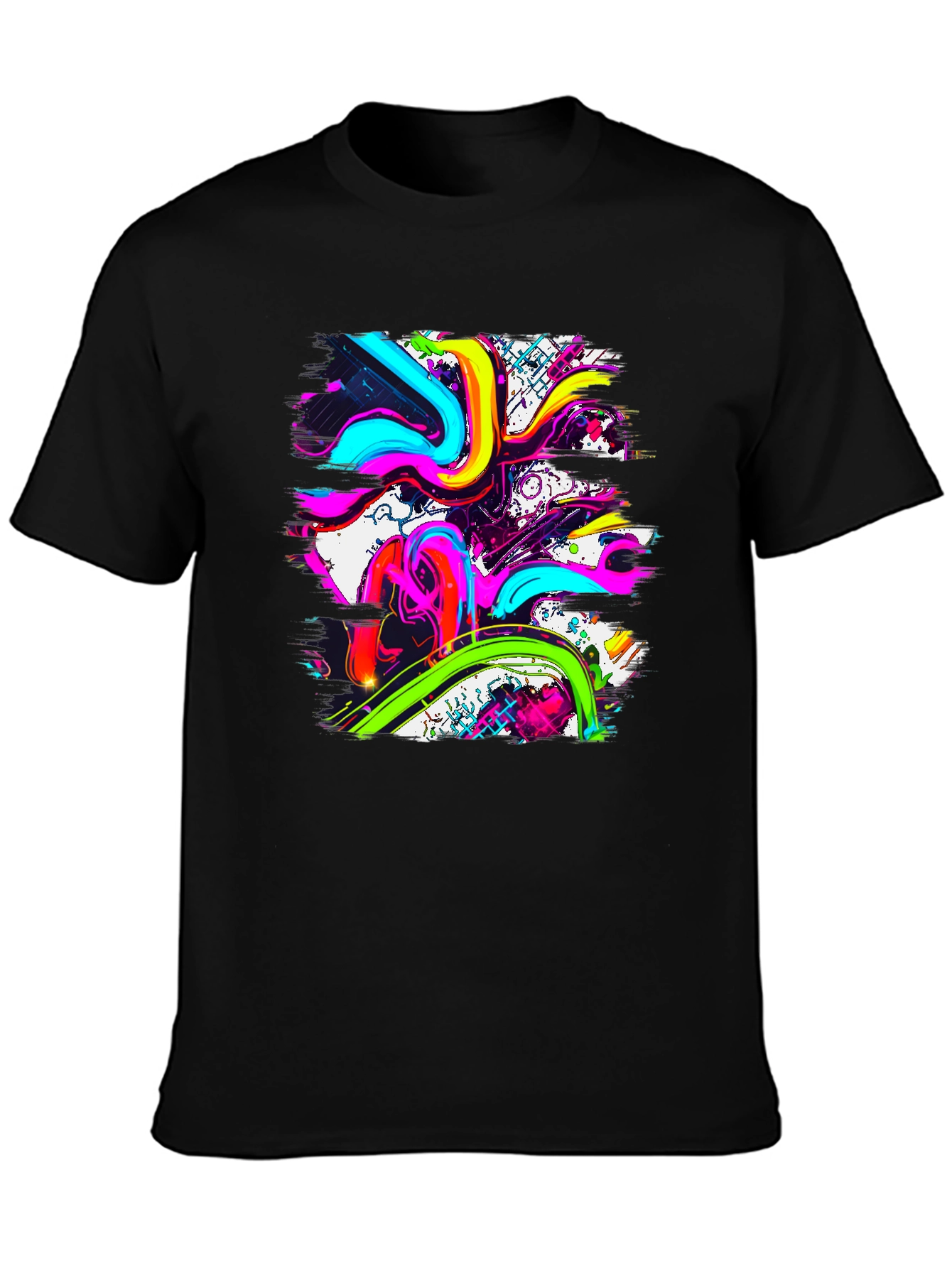 Vibrant Abstract Graphic Print T-Shirt
