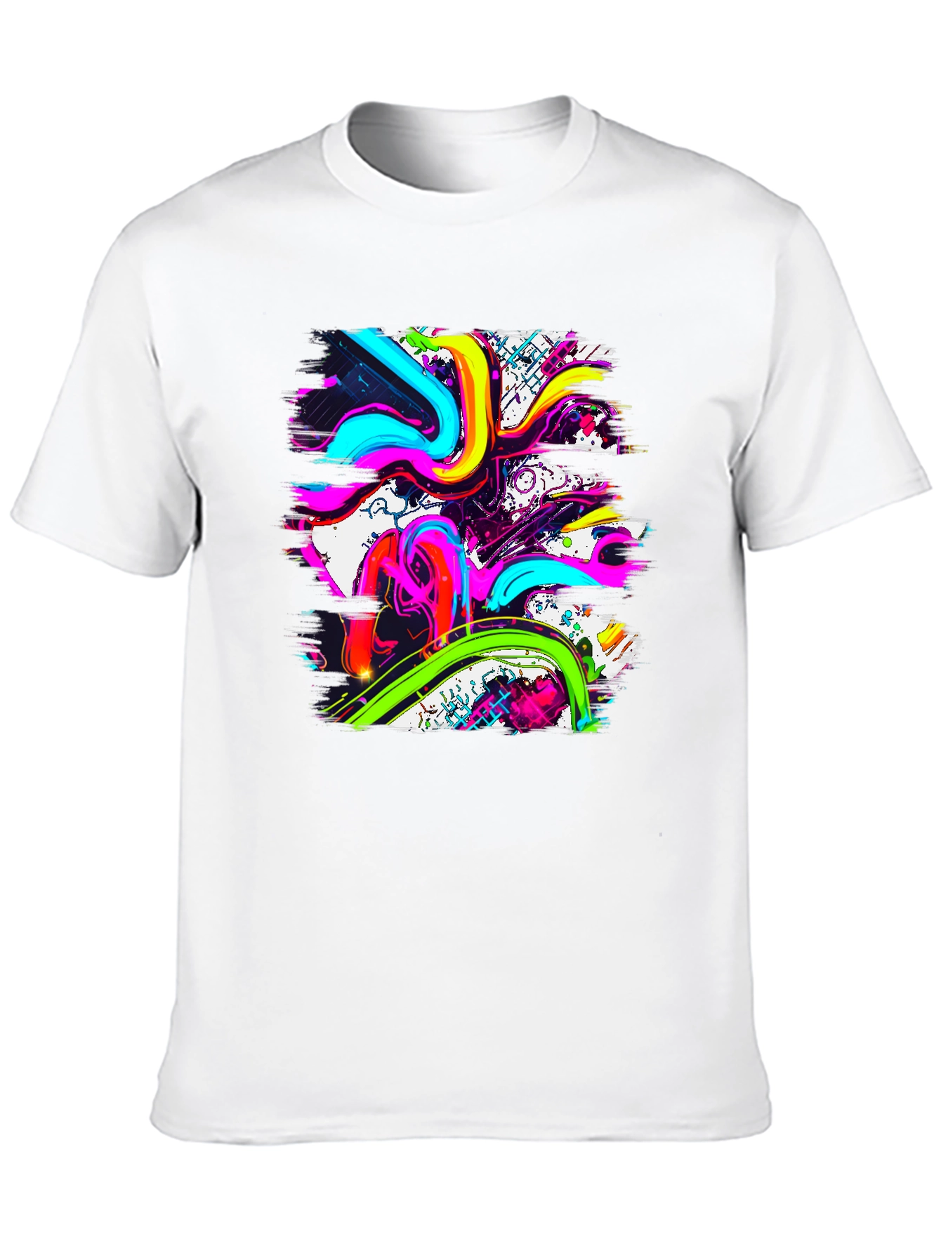 Vibrant Abstract Graphic Print T-Shirt