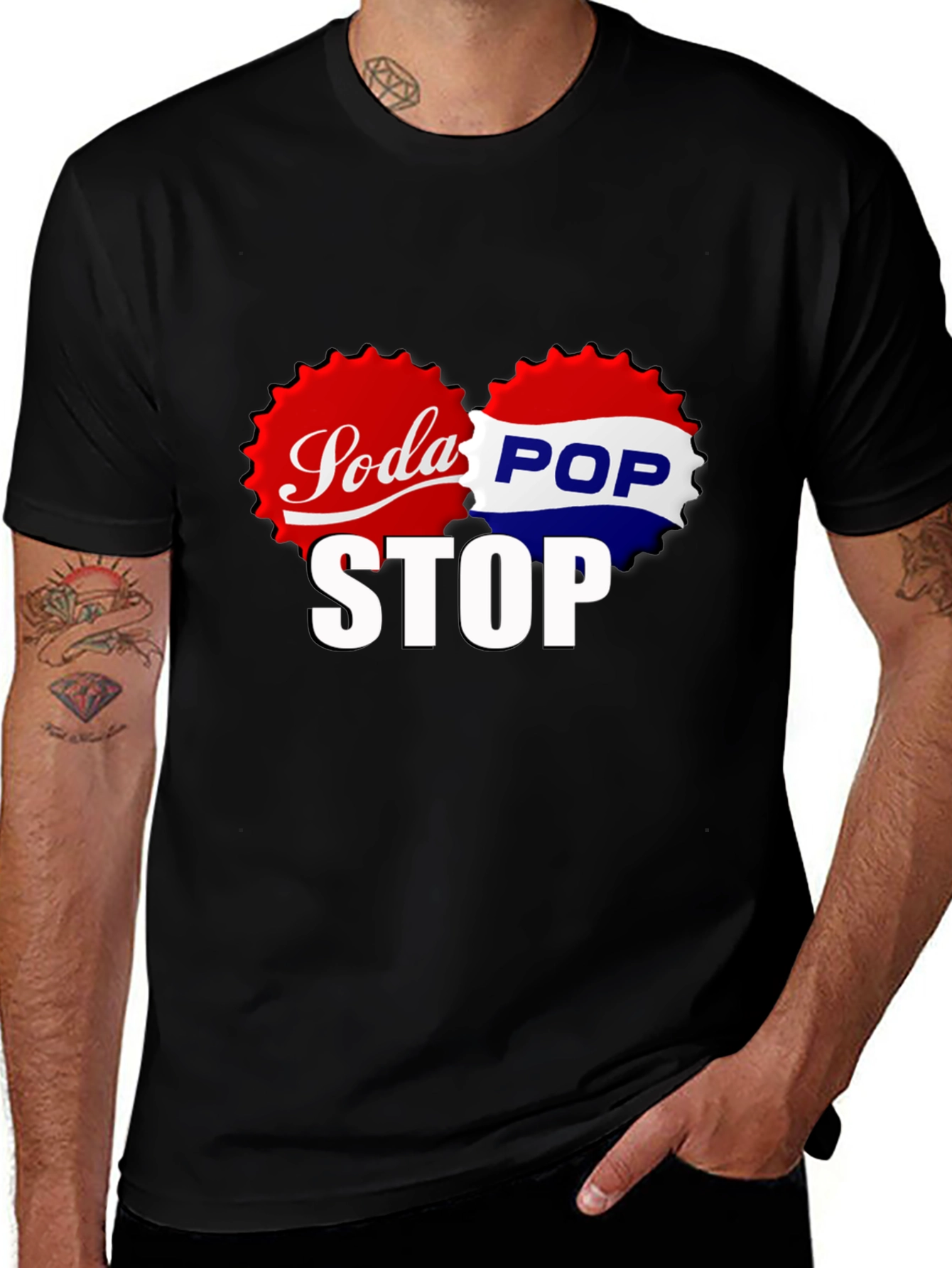 Soda Pop Stop Black T-Shirt
