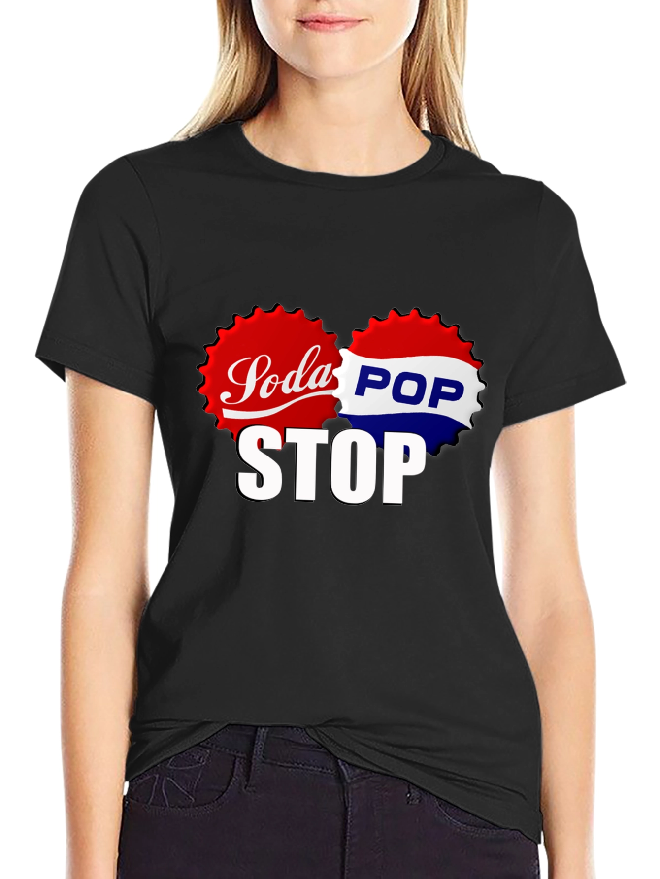 Soda Pop Stop Black T-Shirt