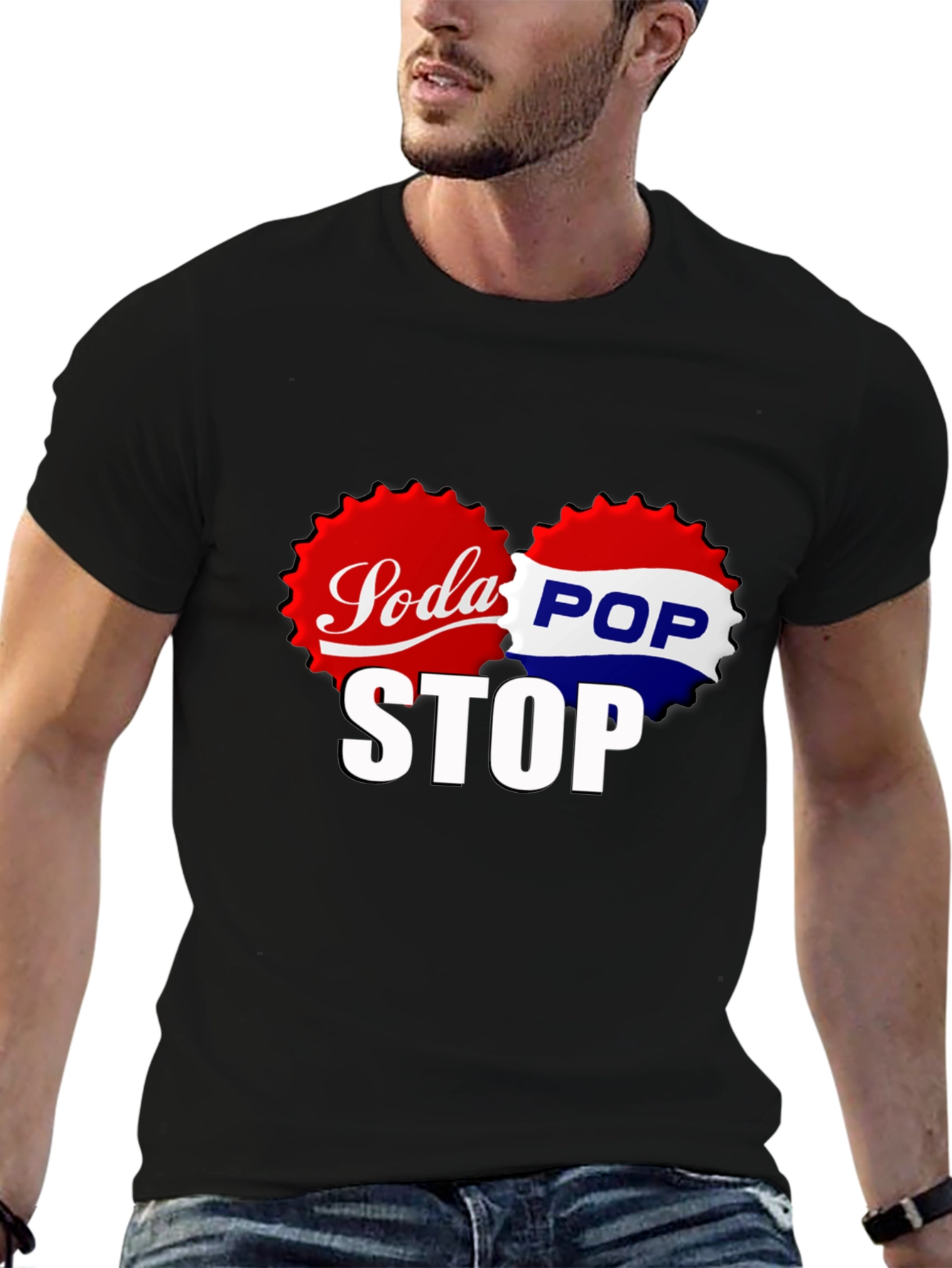 Soda Pop Stop Black T-Shirt