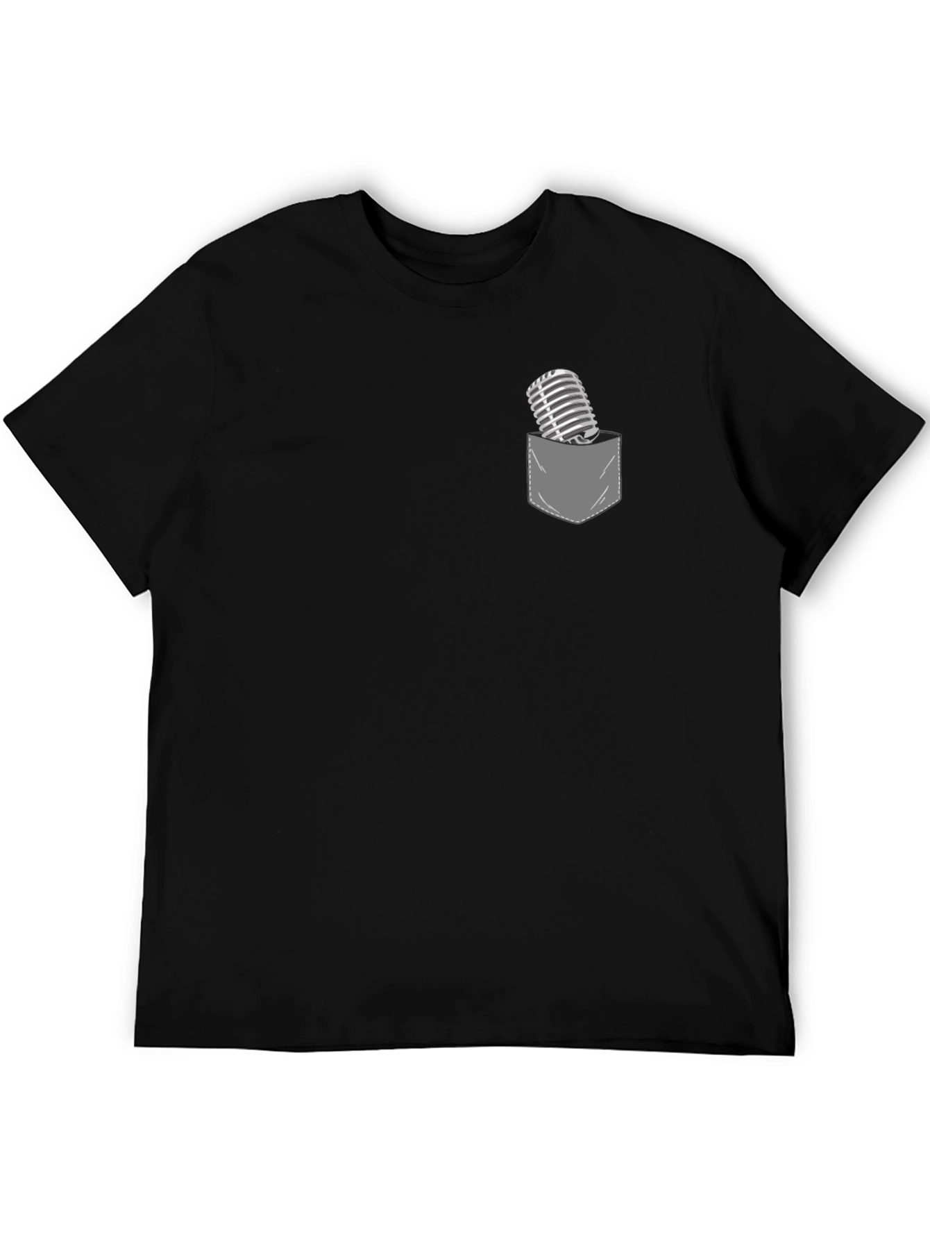 Retro Mic Pocket Tee - Stylish Graphic T-Shirt