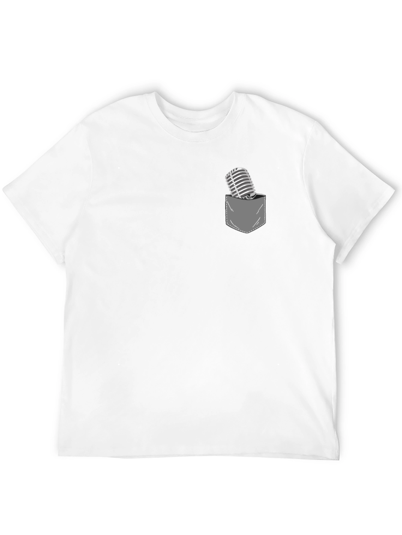 Retro Mic Pocket Tee - Stylish Graphic T-Shirt