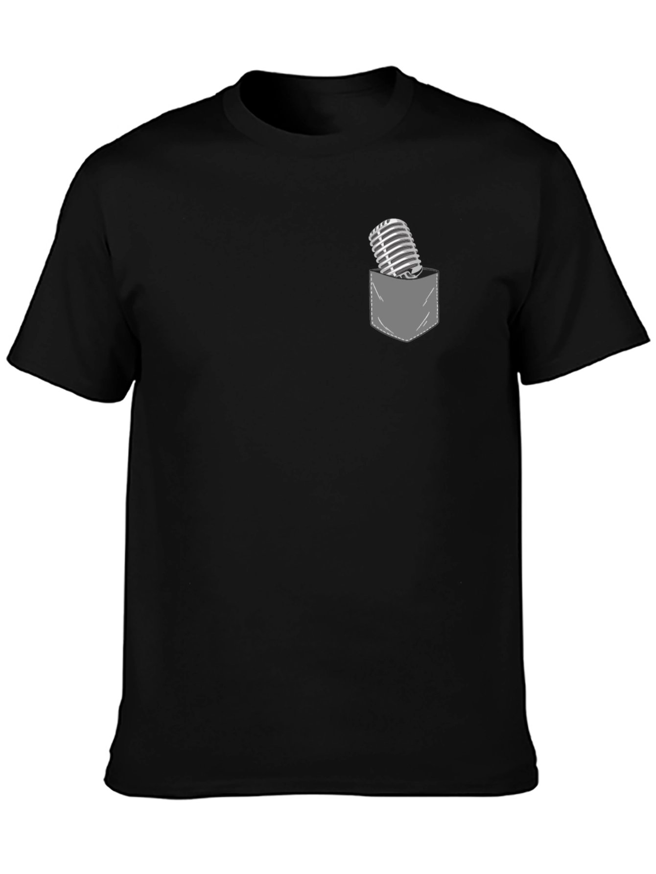 Retro Mic Pocket Tee - Stylish Graphic T-Shirt