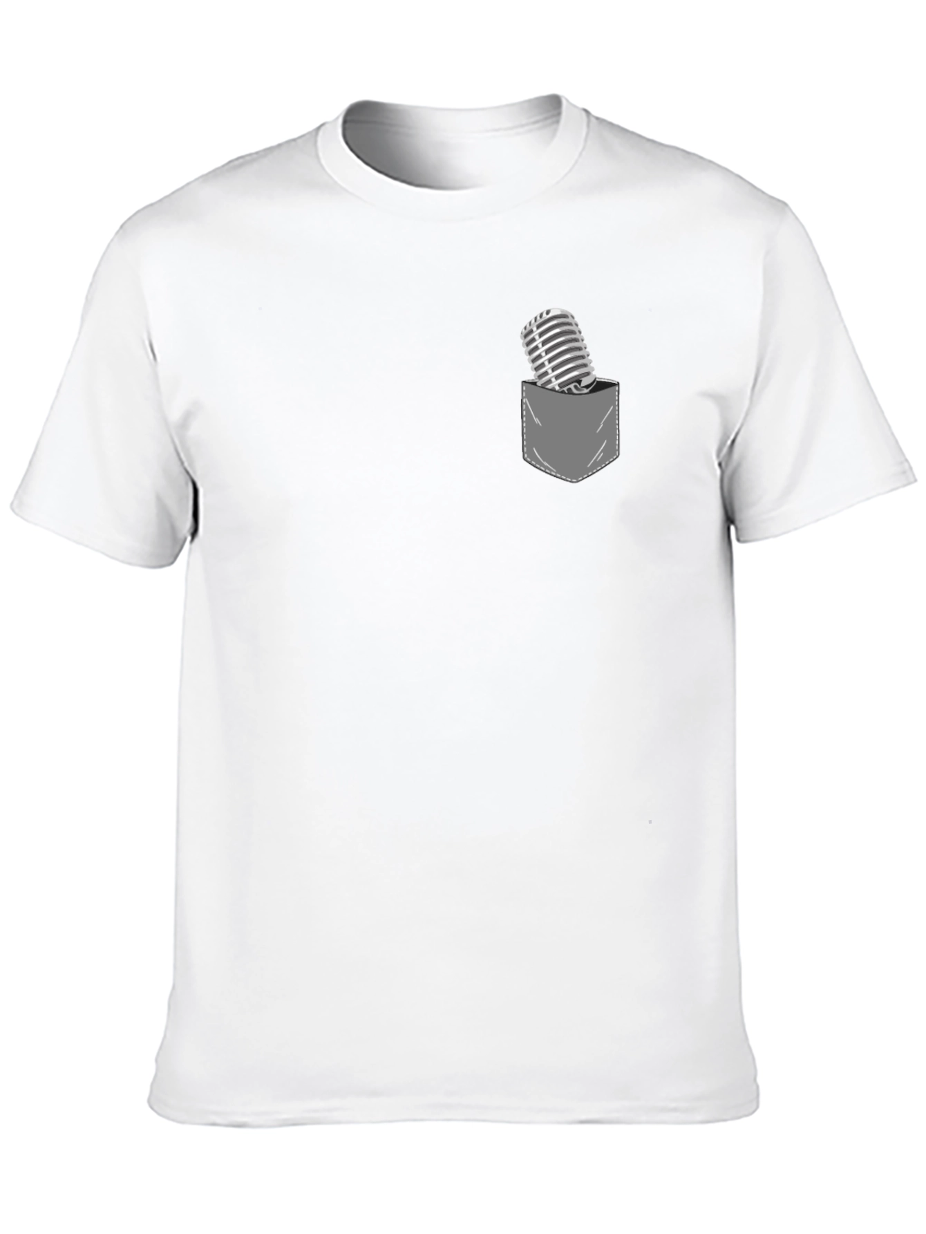 Retro Mic Pocket Tee - Stylish Graphic T-Shirt