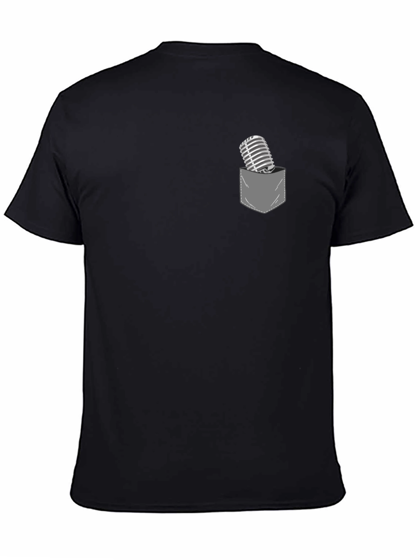 Retro Mic Pocket Tee - Stylish Graphic T-Shirt