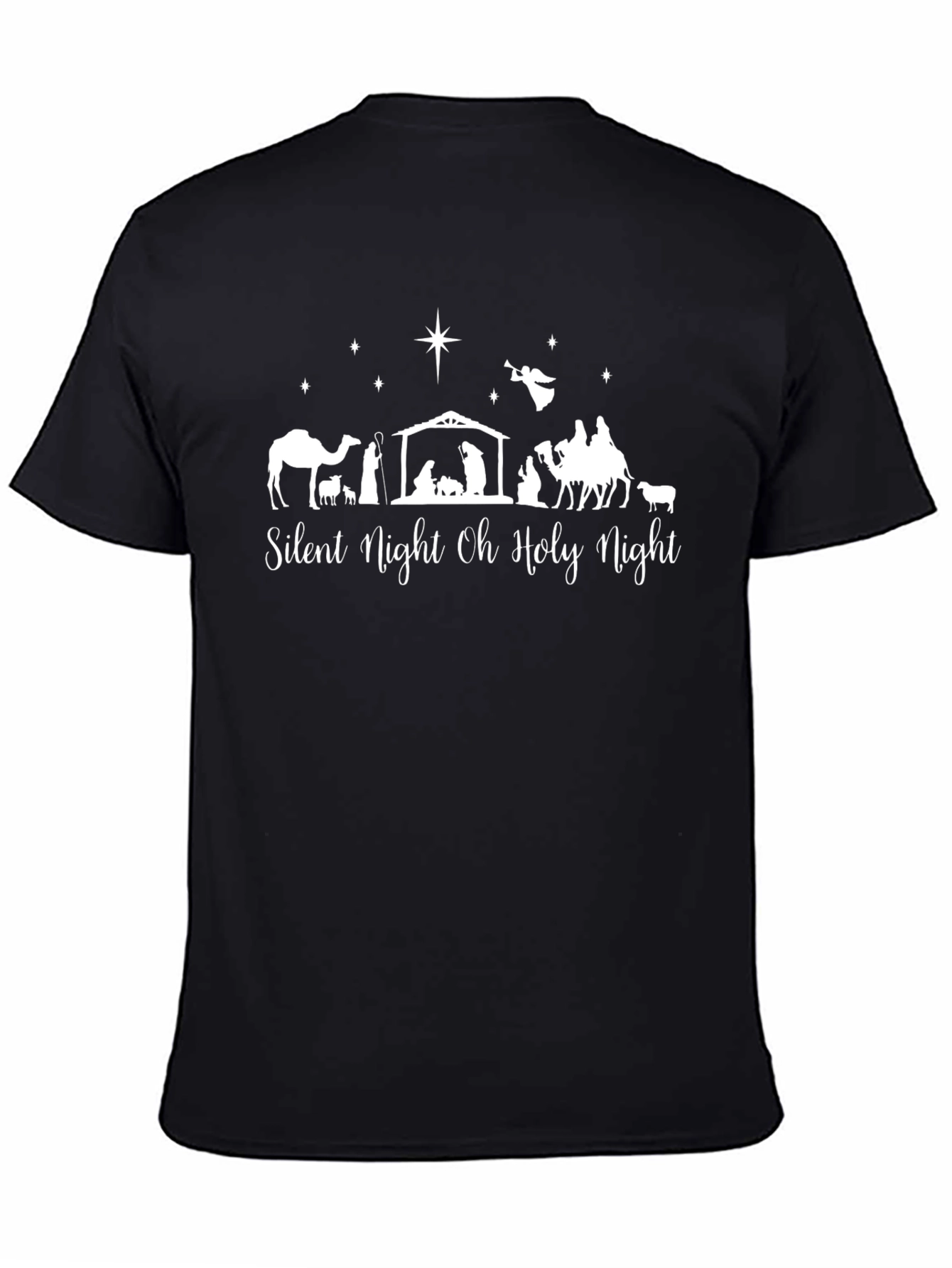 Silent Night Graphic T-Shirt - Christmas Nativity Scene Tee