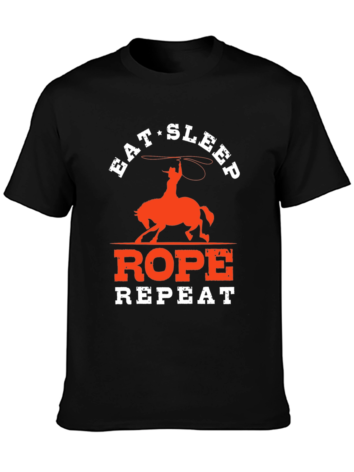 Eat Sleep Rope Repeat Cowboy Graphic Tee
