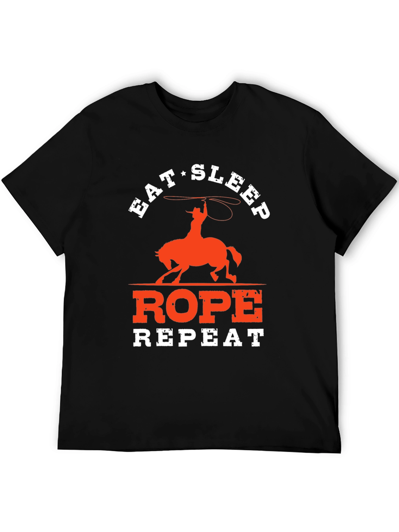 Eat Sleep Rope Repeat Cowboy Graphic Tee