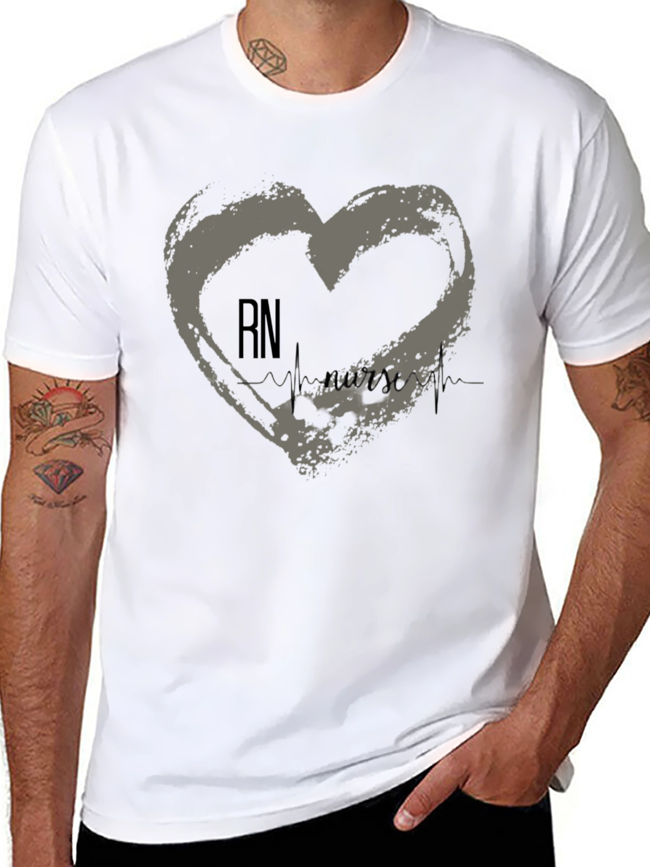 RN Nurse Heartbeat T-Shirt - Medical Professional Tee