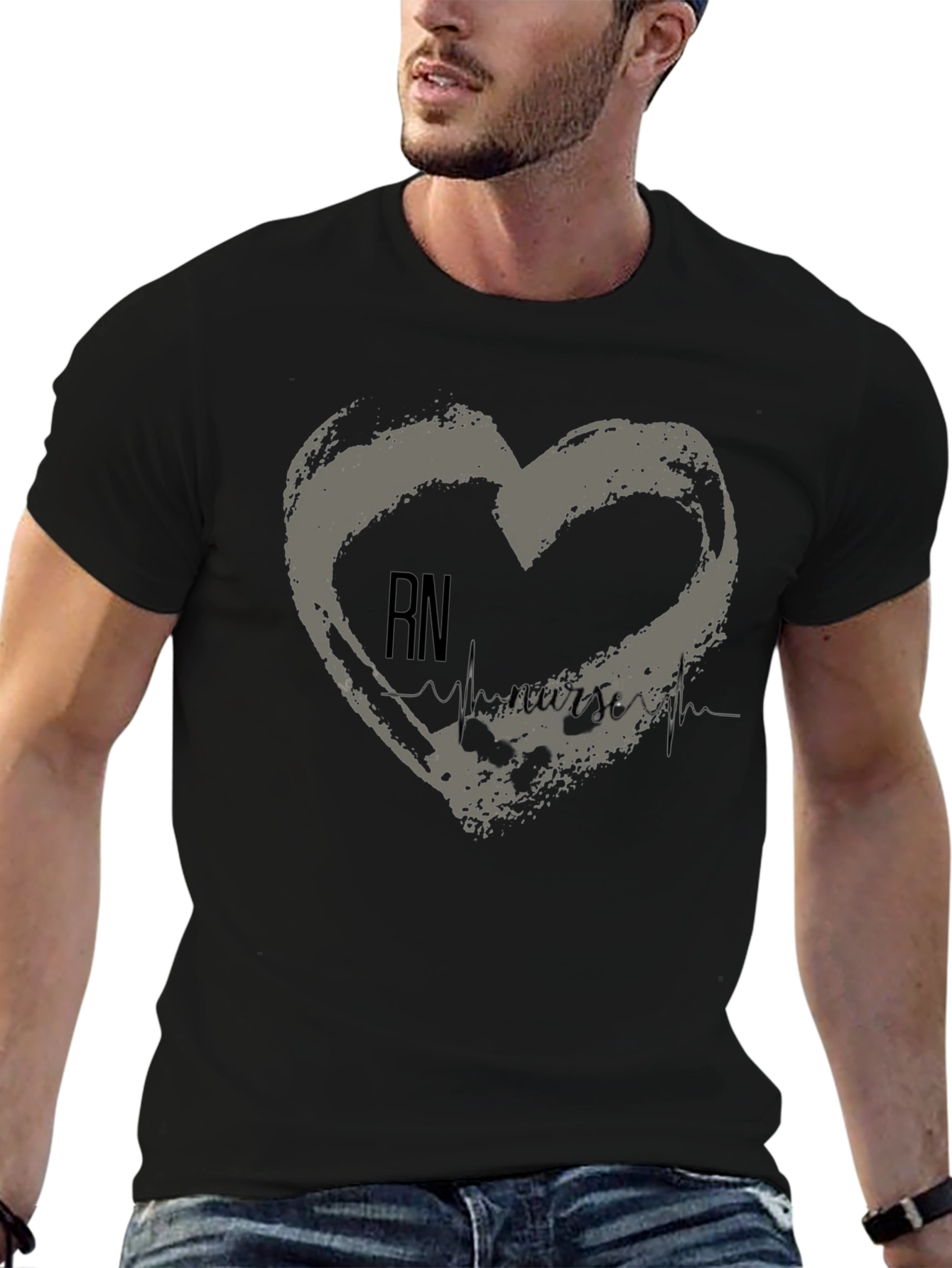 RN Nurse Heartbeat T-Shirt - Medical Professional Tee