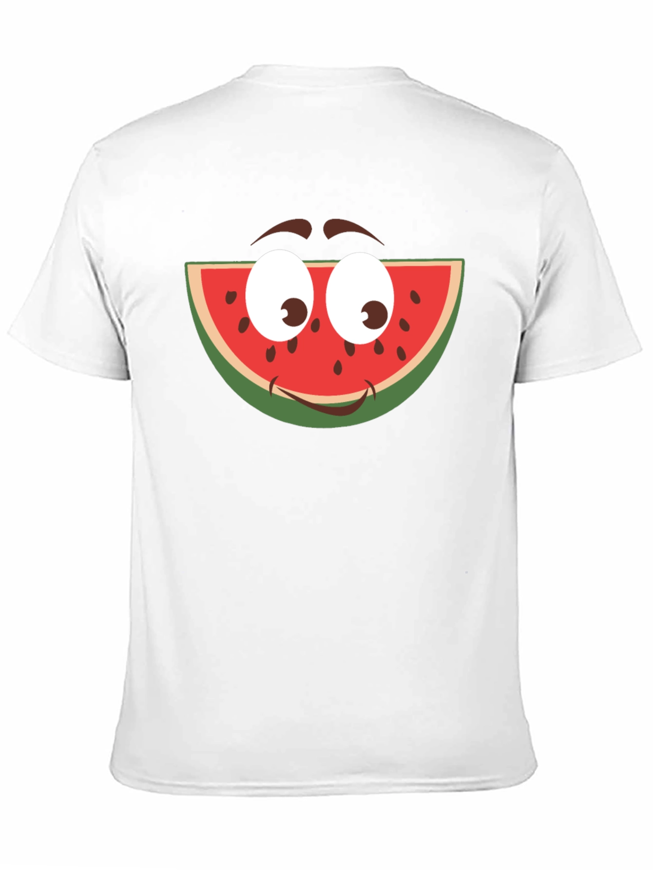 Funny Watermelon Face Graphic T-Shirt - Black