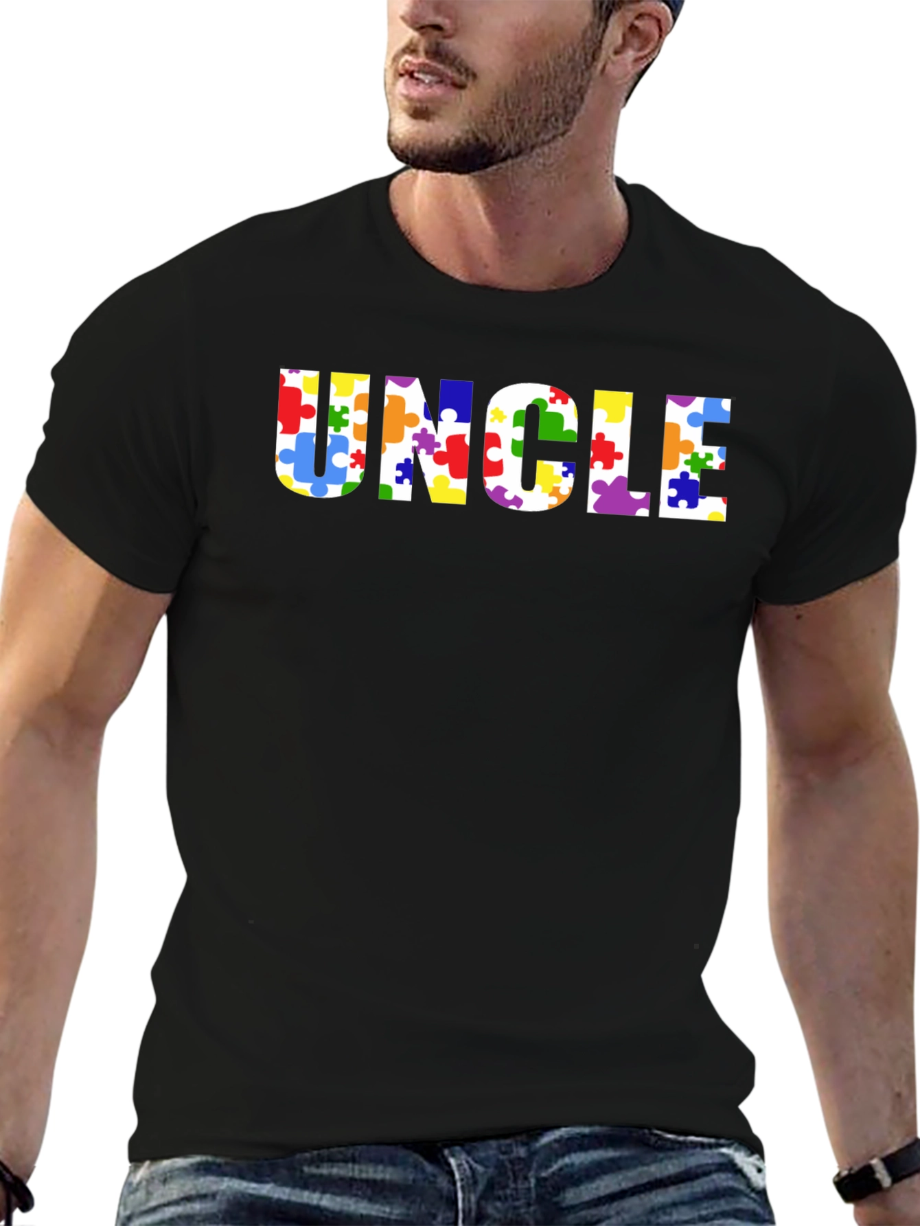 Uncle Autism Awareness Puzzle Piece T-Shirt