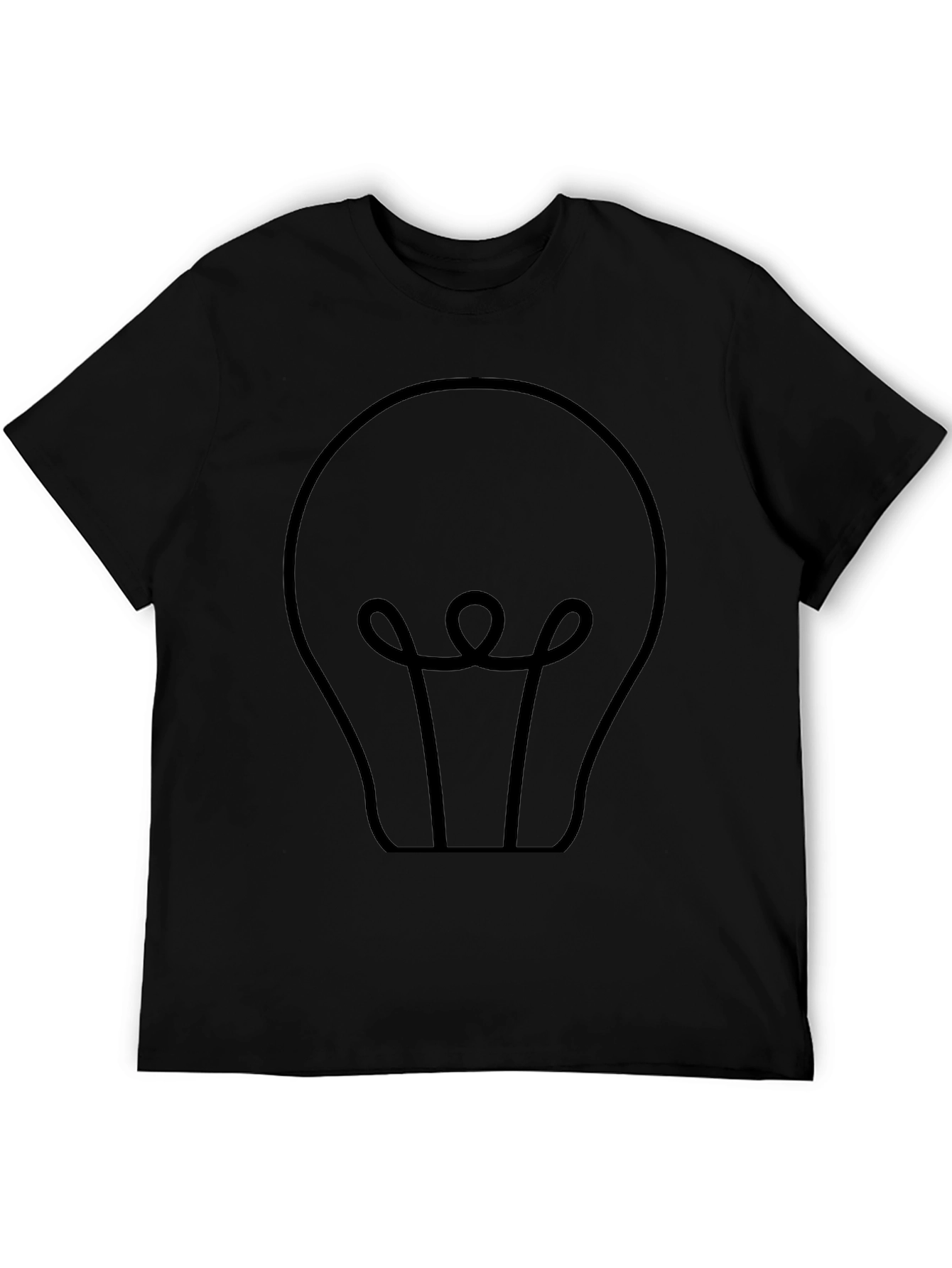 Black T-Shirt with Light Bulb Graphic