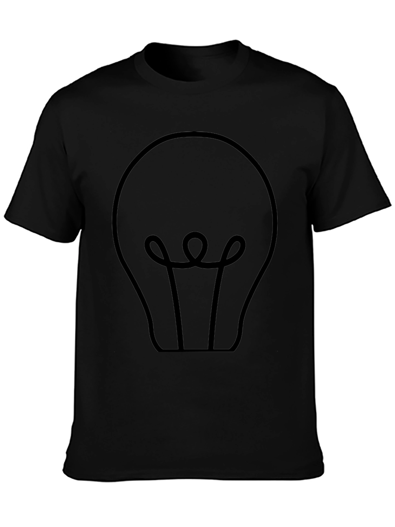 Black T-Shirt with Light Bulb Graphic