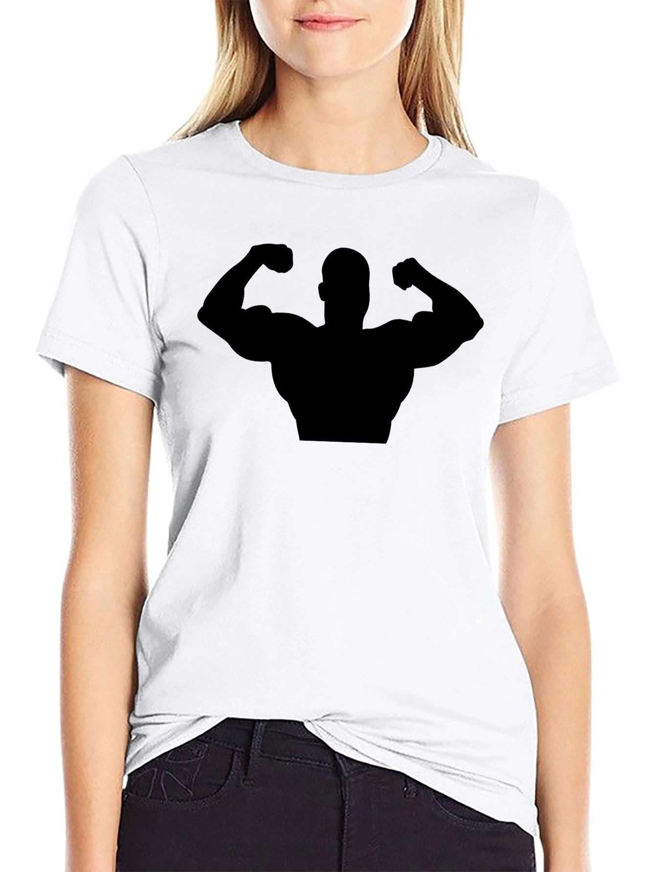 Bodybuilder Graphic Tee - Black Cotton Gym Shirt