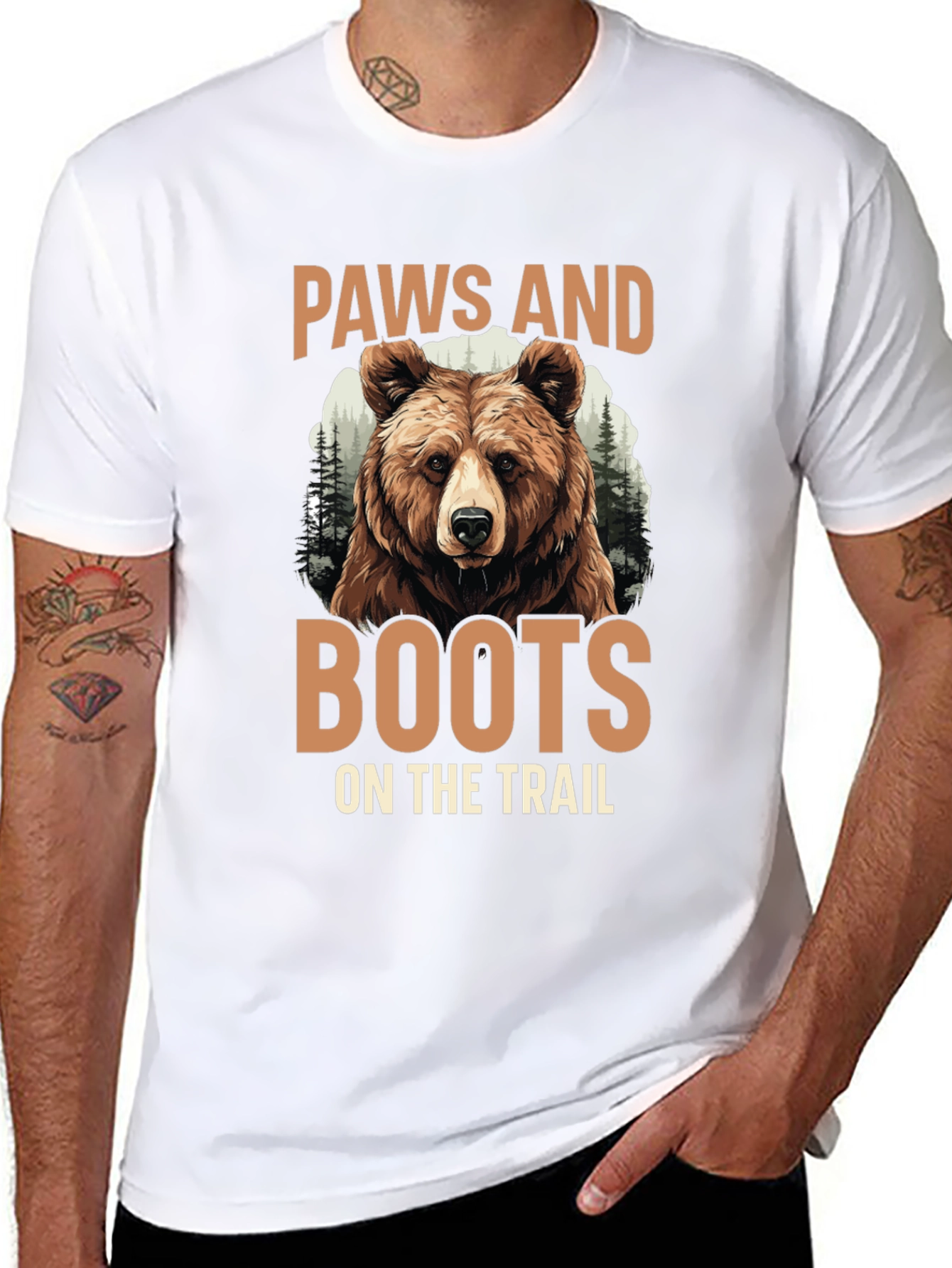 Paws and Boots Bear Graphic Tee